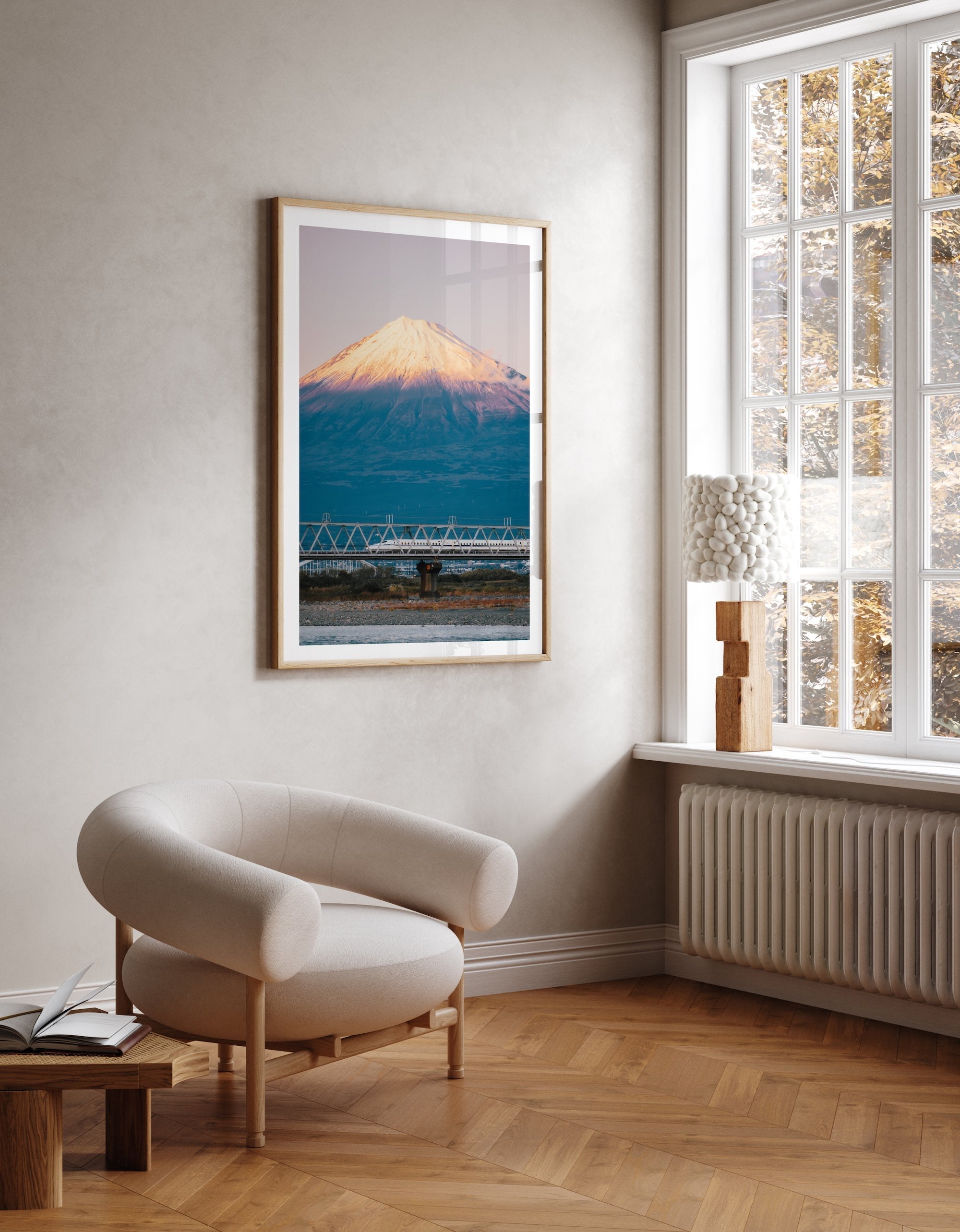Mt Fuji Shinkansen Sunset II - Peter Yan Studio Framed Photo Print Wall Art