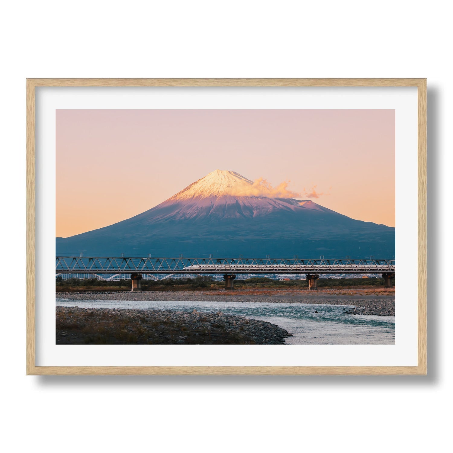 Mt Fuji Shinkansen Sunset - Peter Yan Studio Framed Photo Print Wall Art