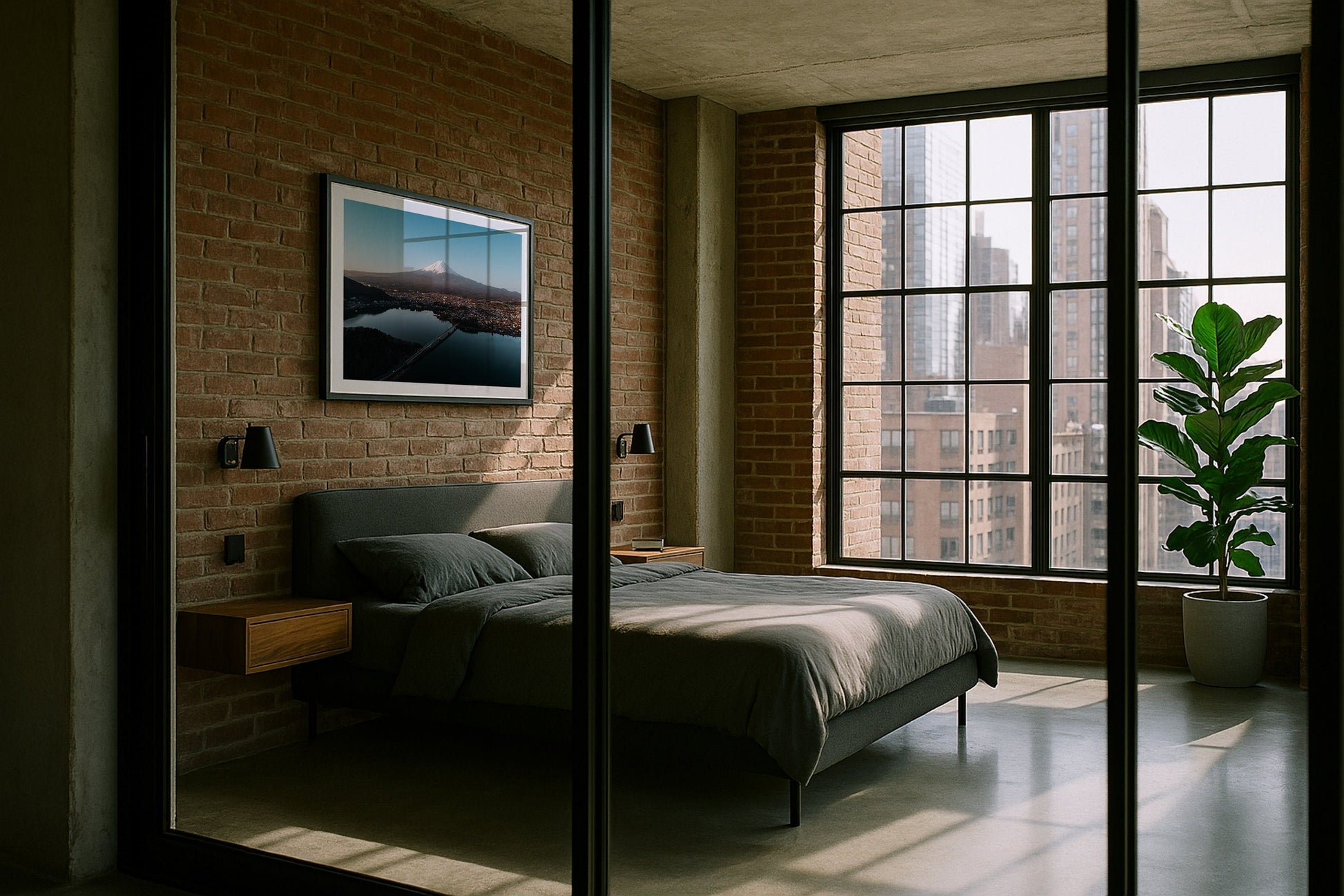 Mt Fuji Sunrise II Framed Print - Aerial by Peter Yan Studio