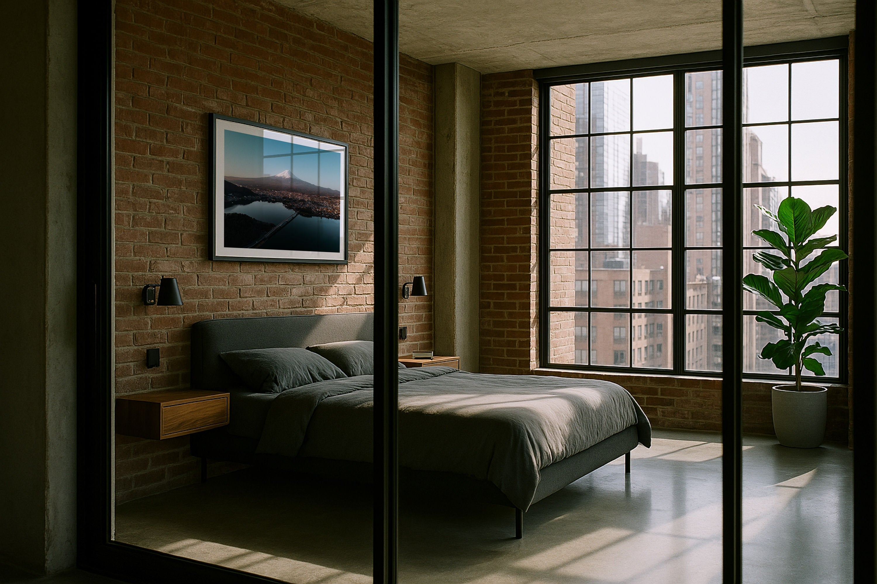 Mt Fuji Sunrise II Framed Print - Aerial by Peter Yan Studio