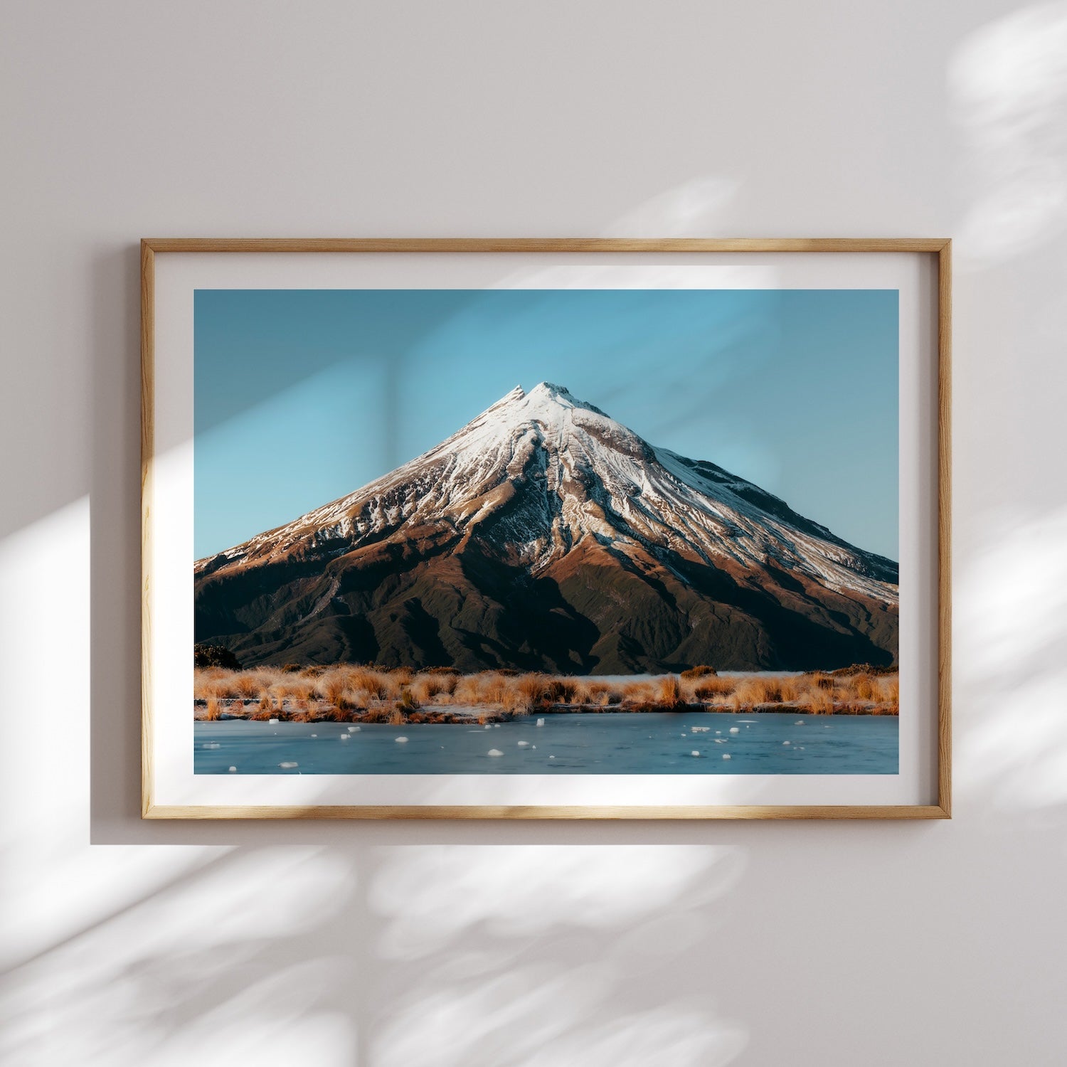 Mt Taranaki frozen lake - Peter Yan Studio Framed Photo Print Wall Art
