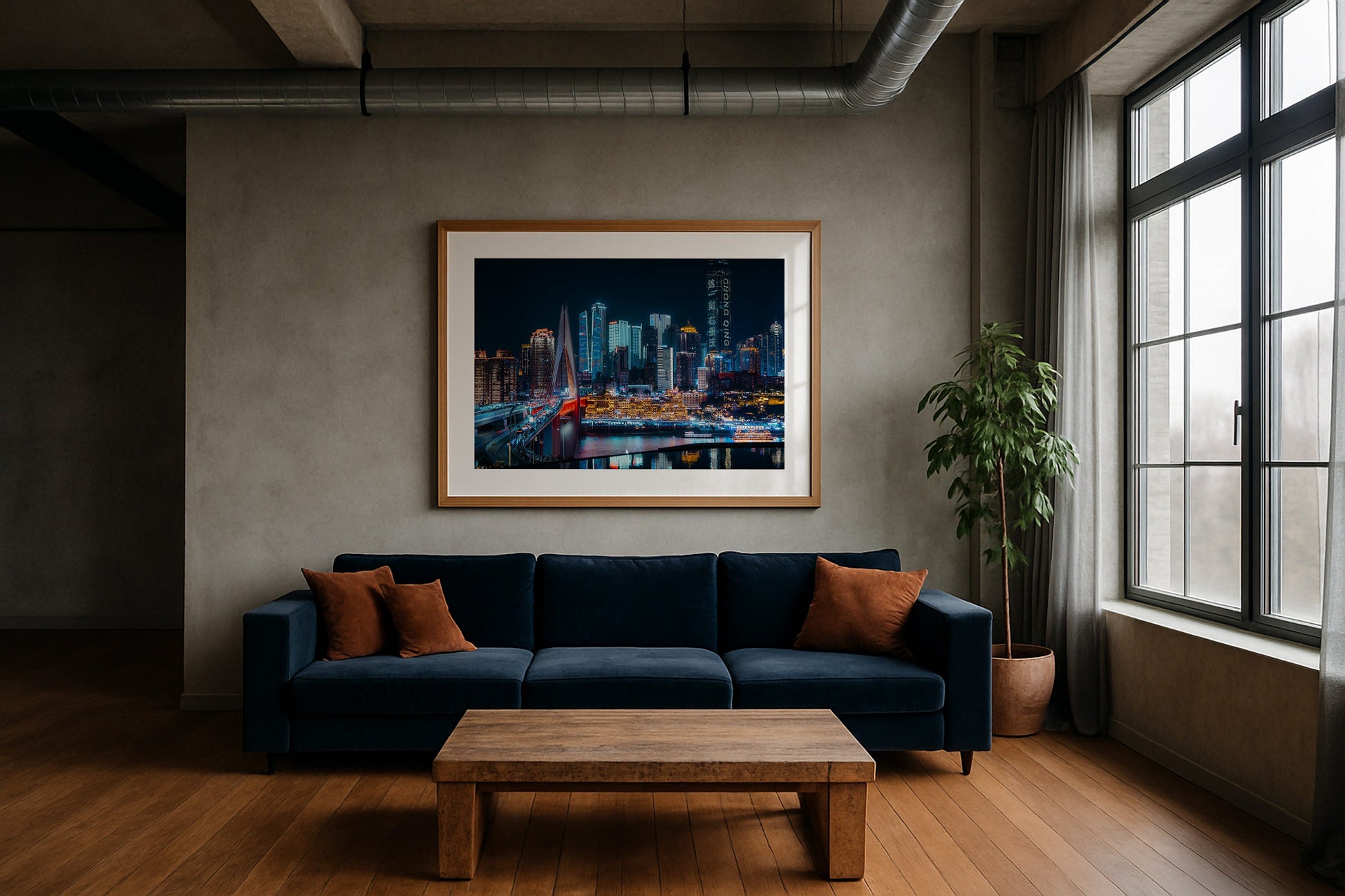Neon Dreams – Chongqing by Night Framed Print - Architecture by Peter Yan Studio