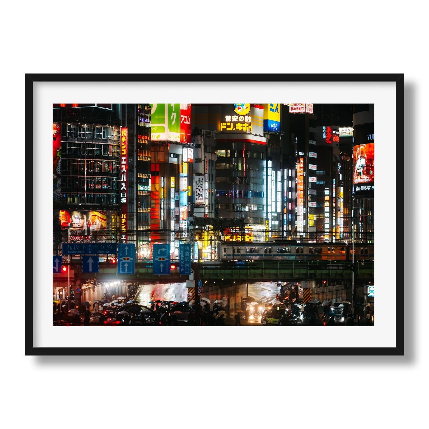 One rainy night in Shinjuku Framed Print - Architecture by Peter Yan Studio