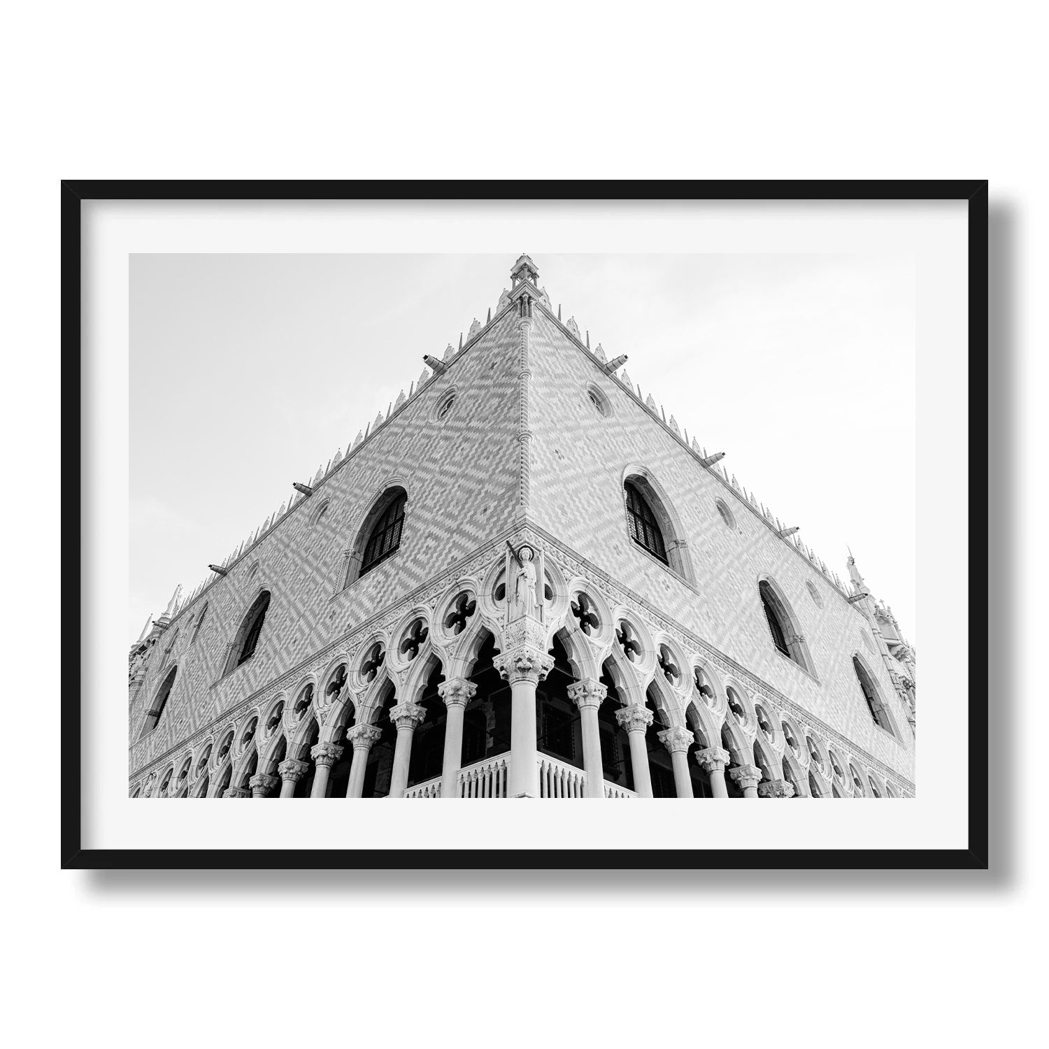 Palazzo Ducale in Black and White Framed Print - Architecture by Peter Yan Studio