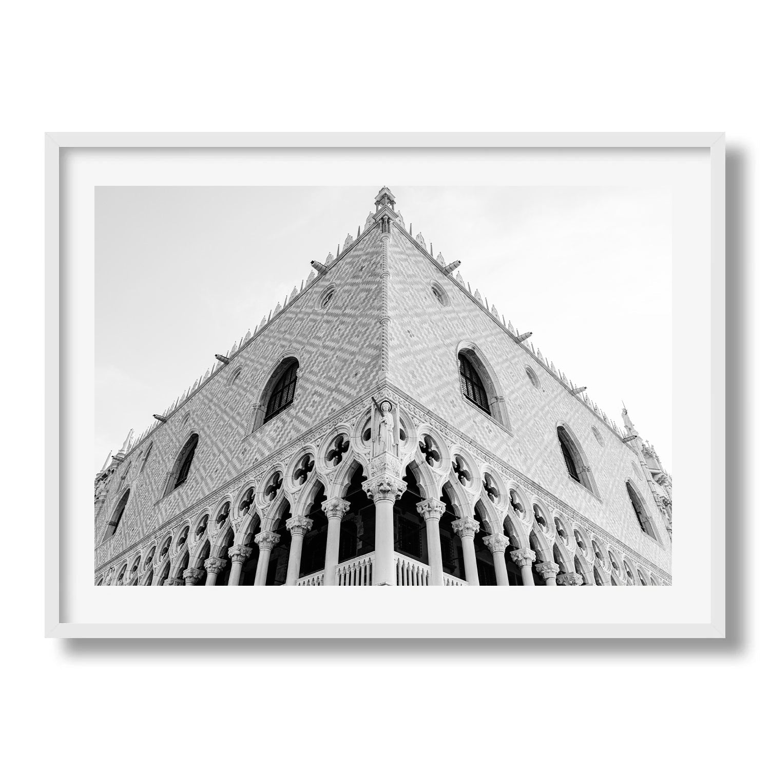 Palazzo Ducale in Black and White Framed Print - Architecture by Peter Yan Studio