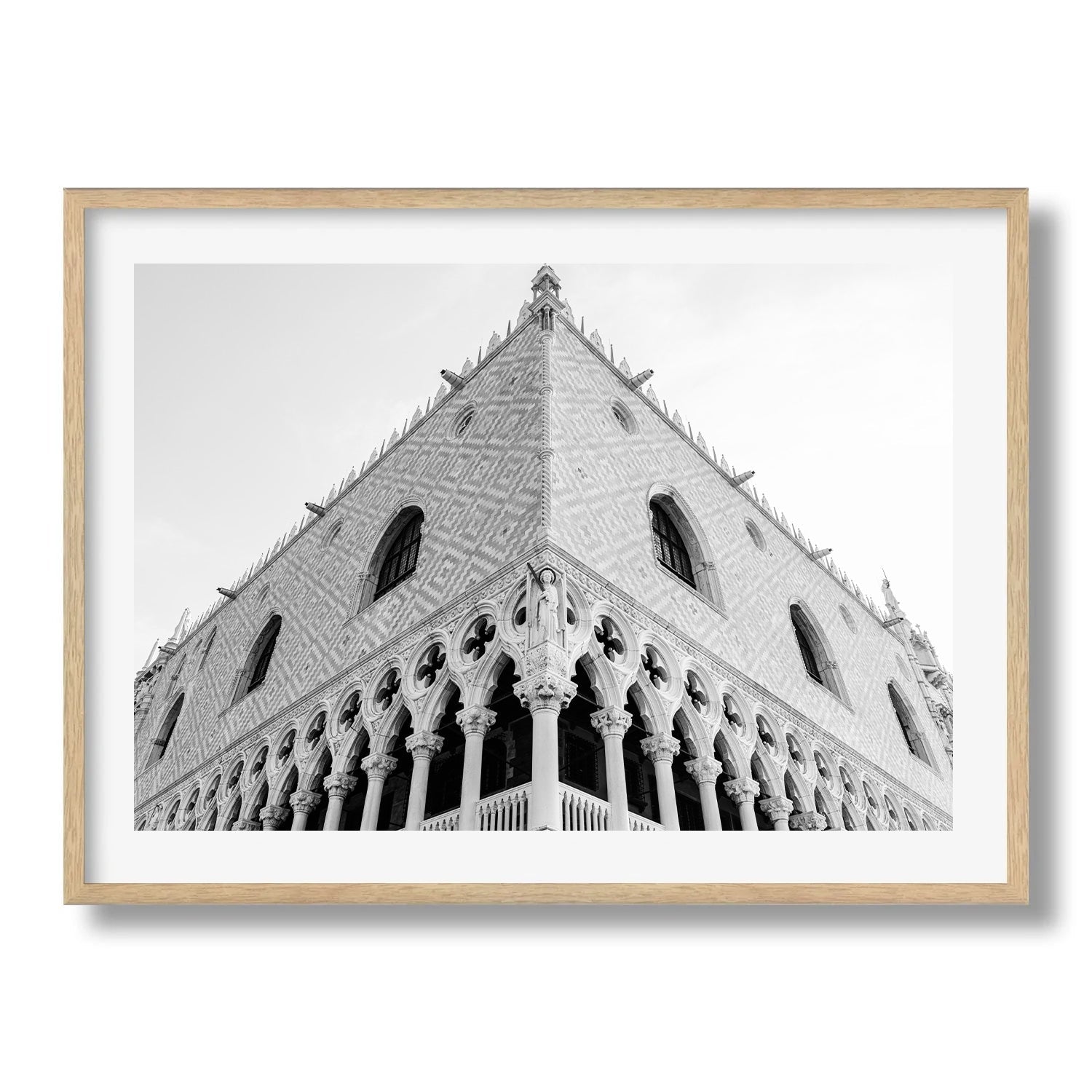 Palazzo Ducale in Black and White Framed Print - Architecture by Peter Yan Studio