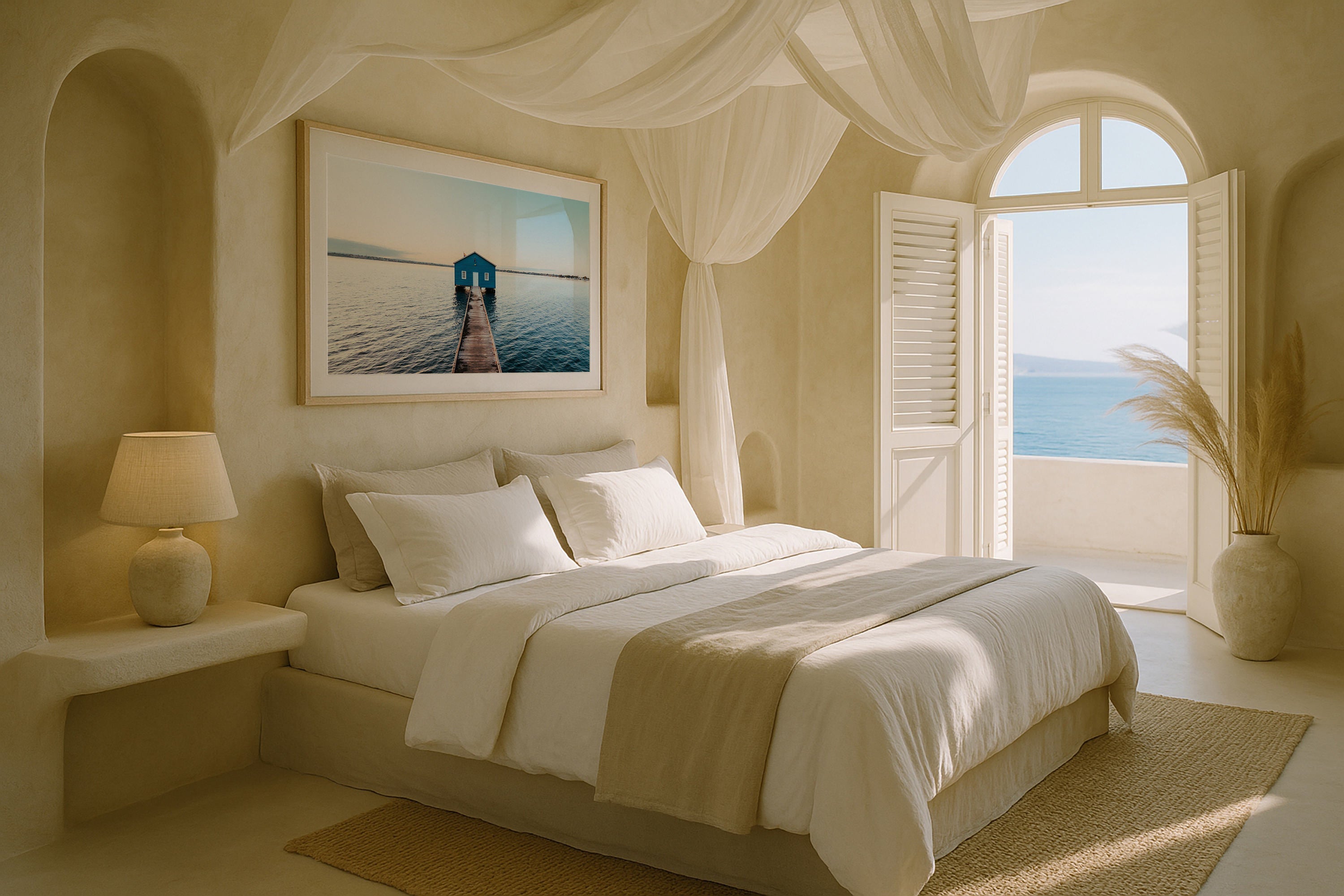 Perth Blue Boathouse II Framed Print - Architecture by Peter Yan Studio