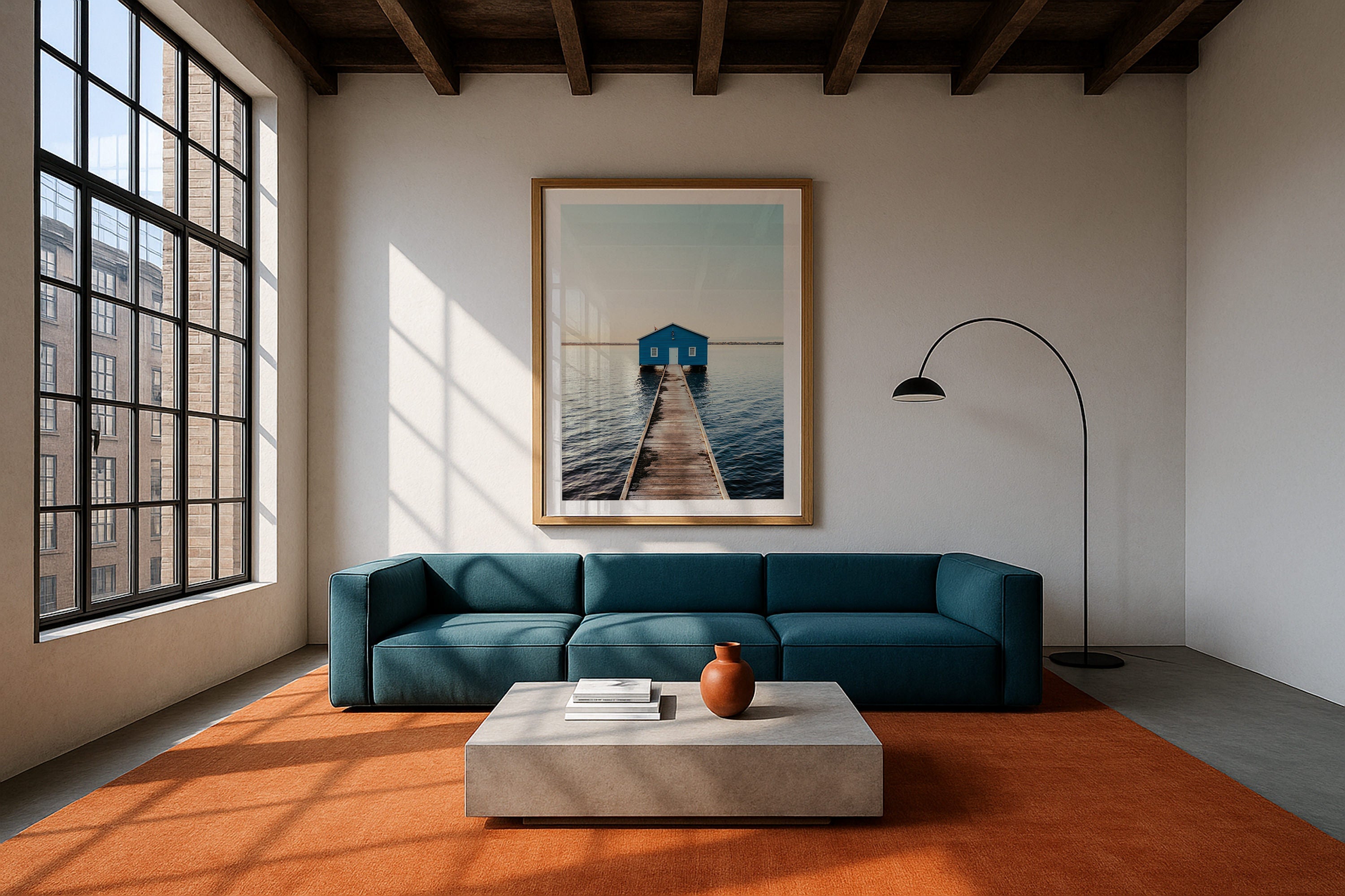 Perth Blue Boathouse Framed Print - Architecture by Peter Yan Studio