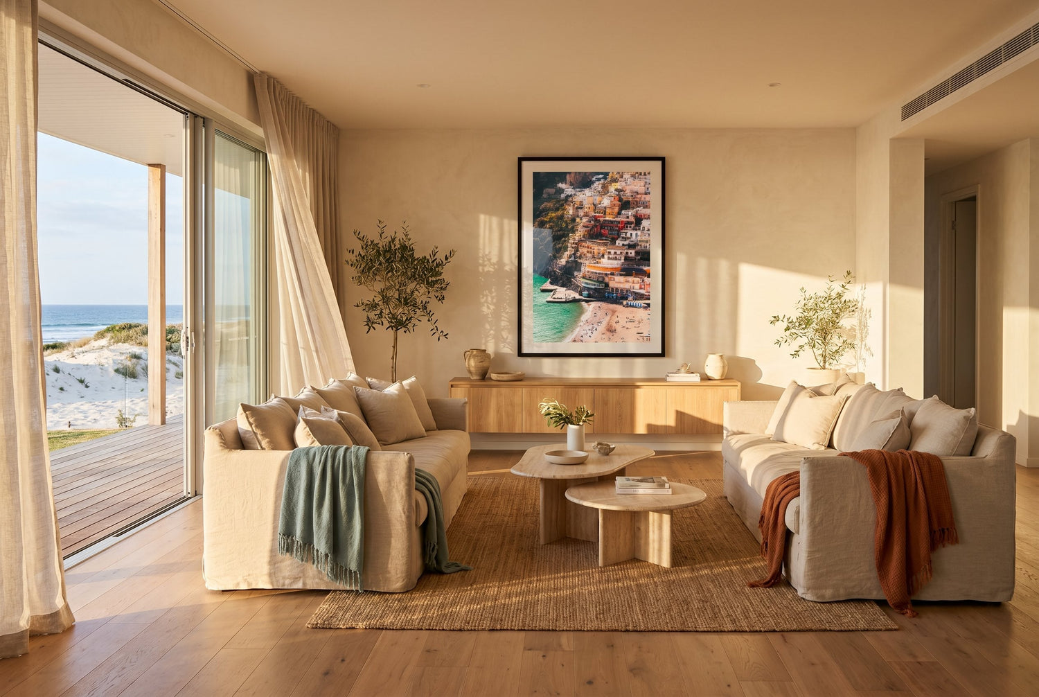 Positano Sunny Afternoon, Amalfi Coast Framed Print - Architecture by Peter Yan Studio