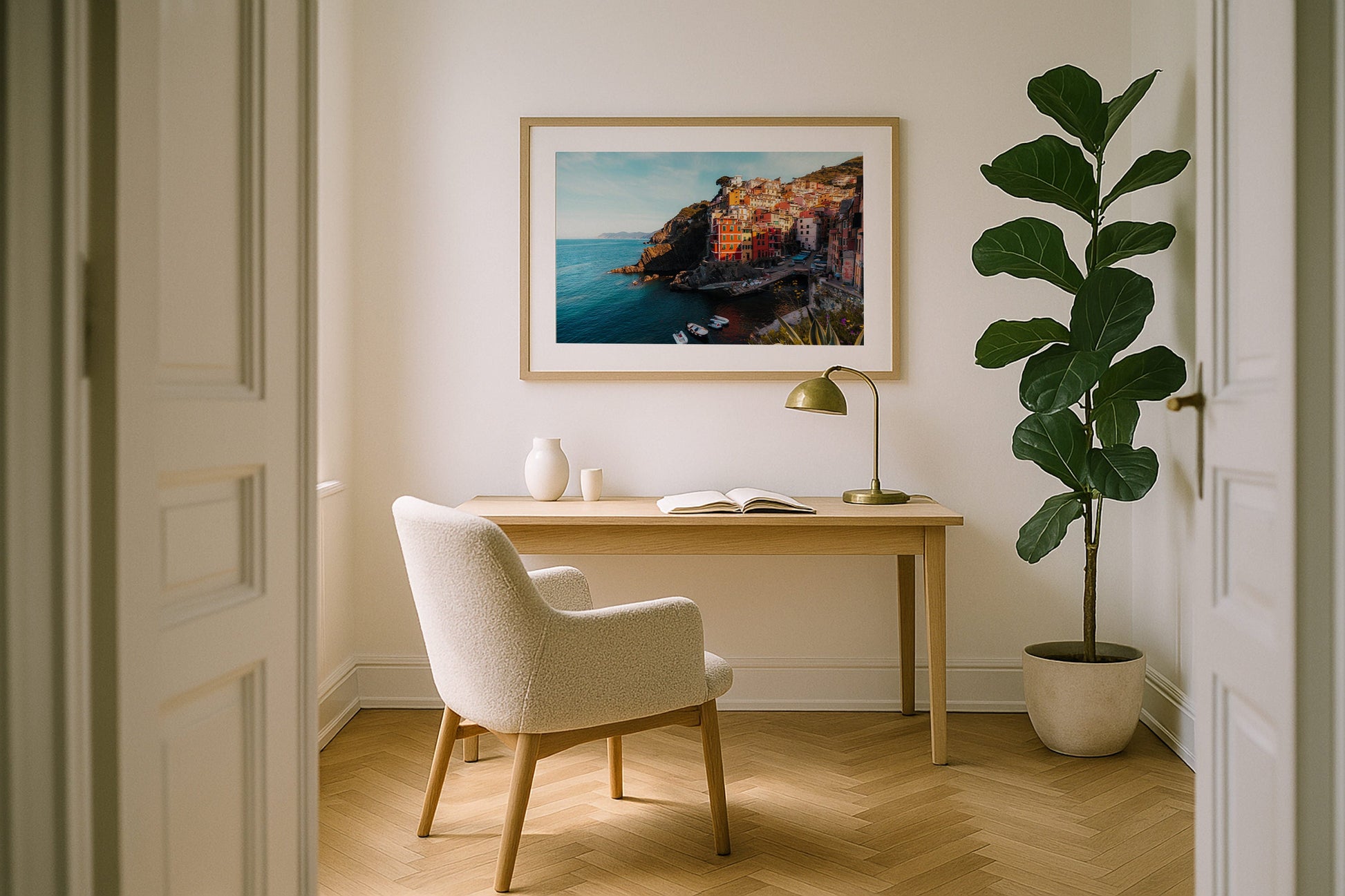 Riomaggiore Sunrise, Cinque Terre III Framed Print - Architecture by Peter Yan Studio