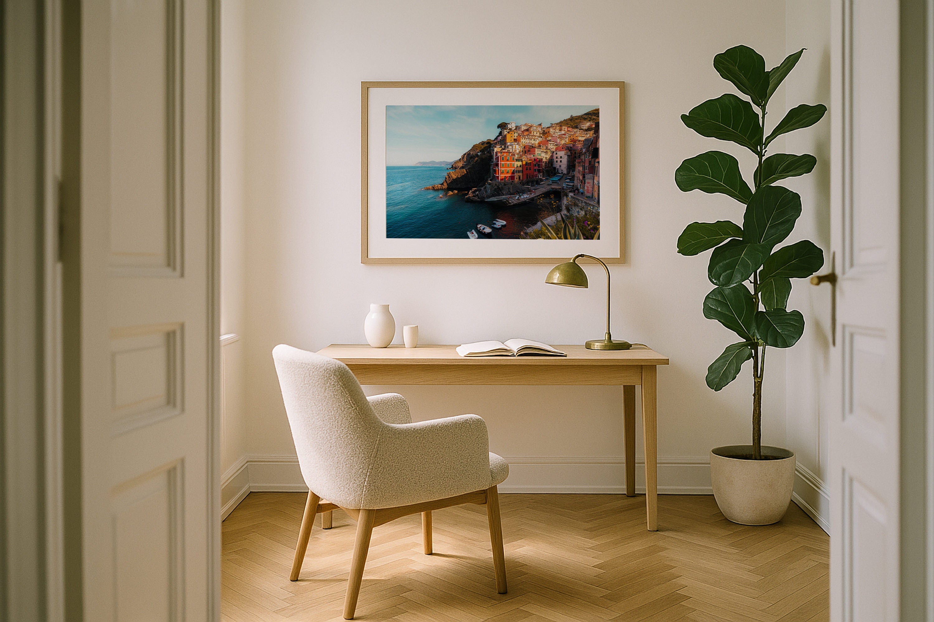 Riomaggiore Sunrise, Cinque Terre III Framed Print - Architecture by Peter Yan Studio