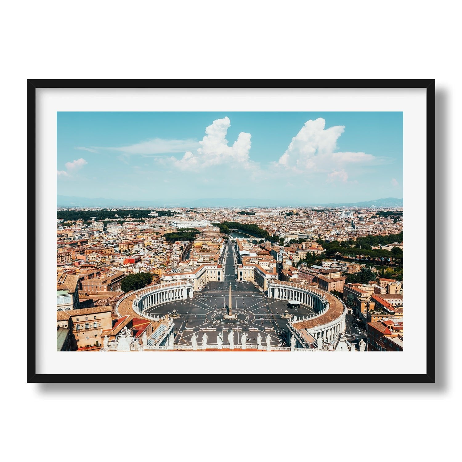 Rome Skyline from St Peter's Basilica Framed Print - Aerial by Peter Yan Studio