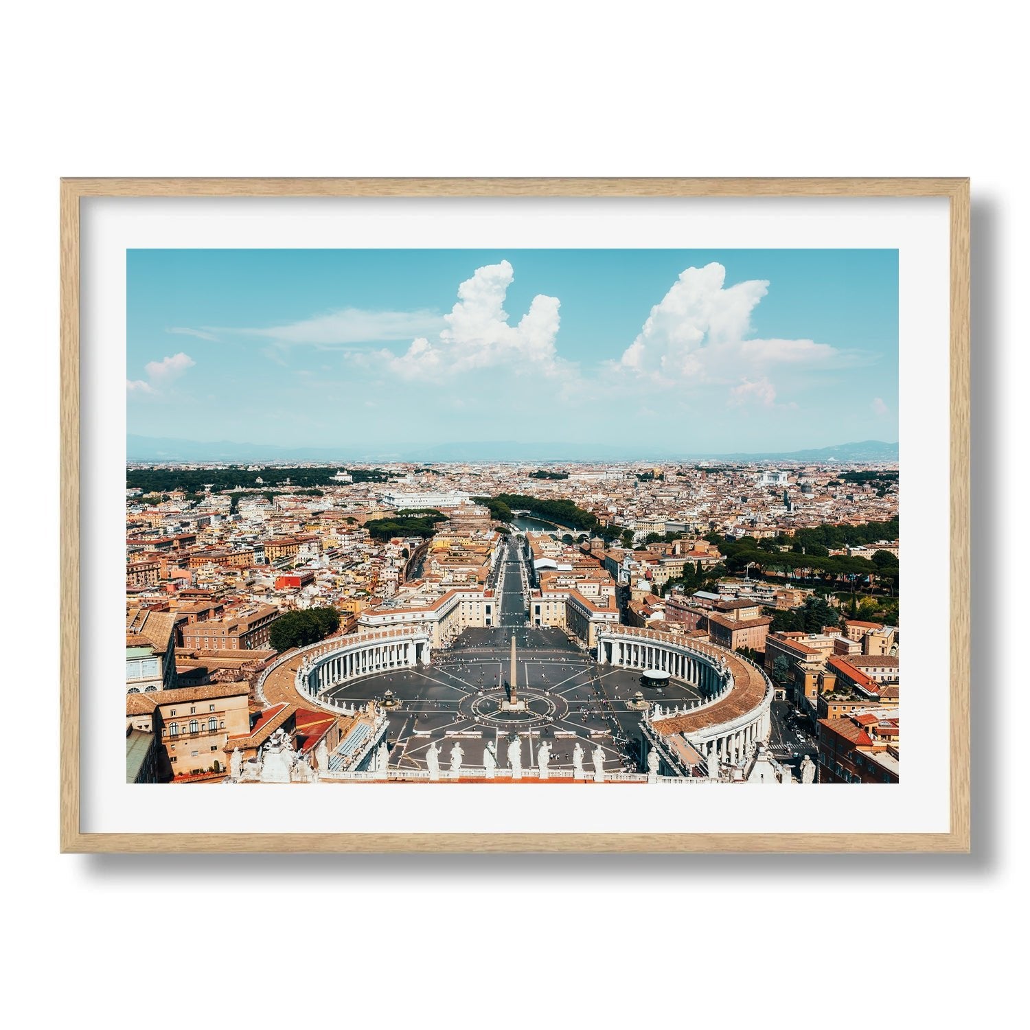 Rome Skyline from St Peter's Basilica Framed Print - Aerial by Peter Yan Studio