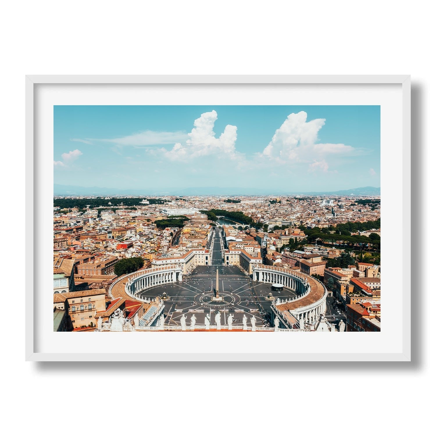 Rome Skyline from St Peter's Basilica Framed Print - Aerial by Peter Yan Studio