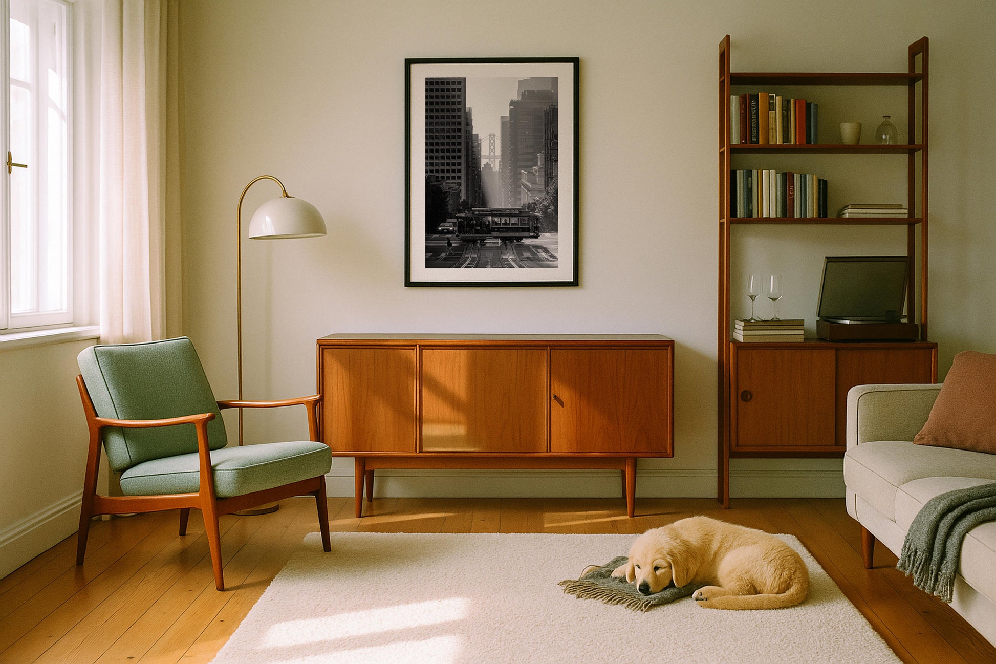 San Francisco Cable Car in Black and White Framed Print - Architecture by Peter Yan Studio