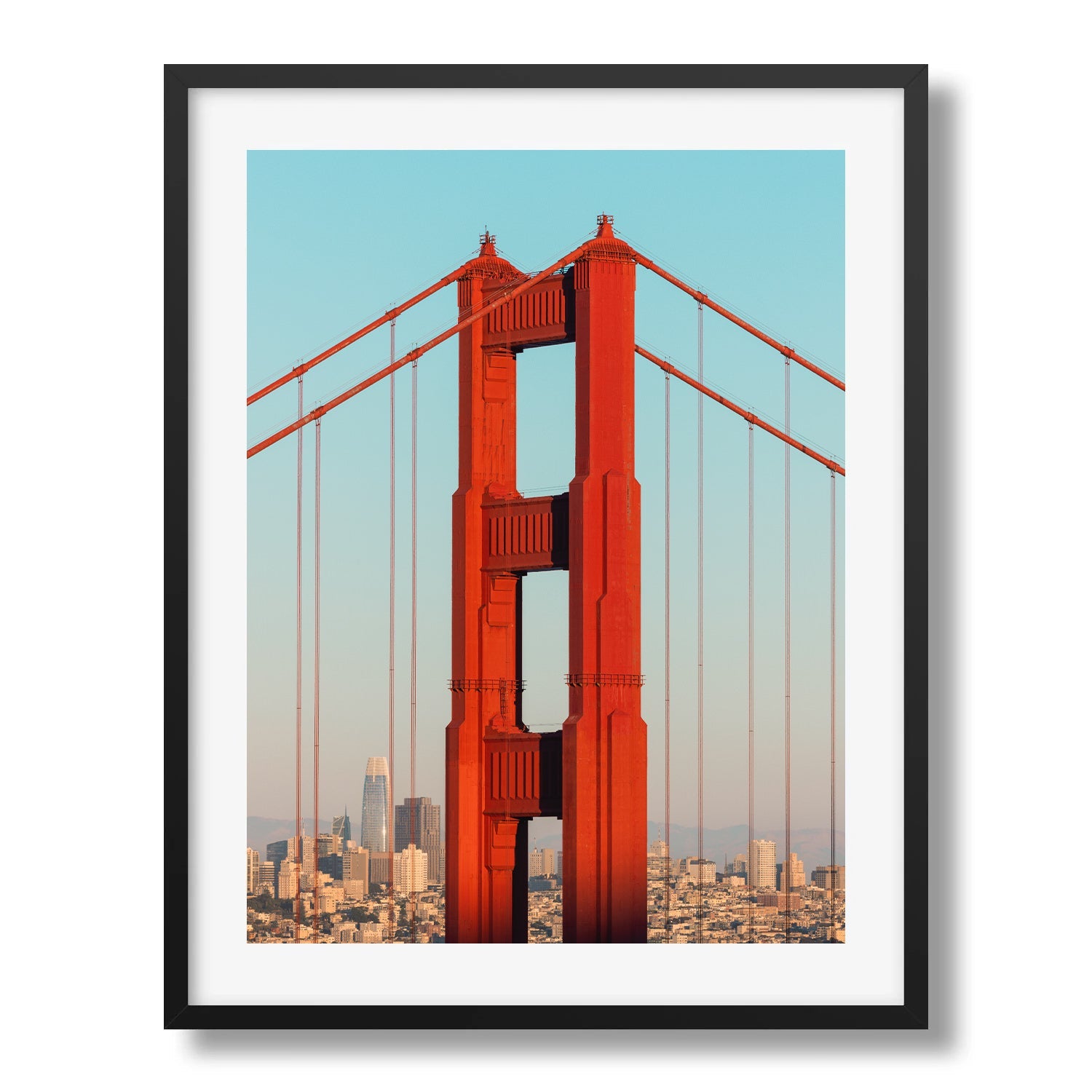 San Francisco Skyline Through Golden Gate II Framed Print - Architecture by Peter Yan Studio