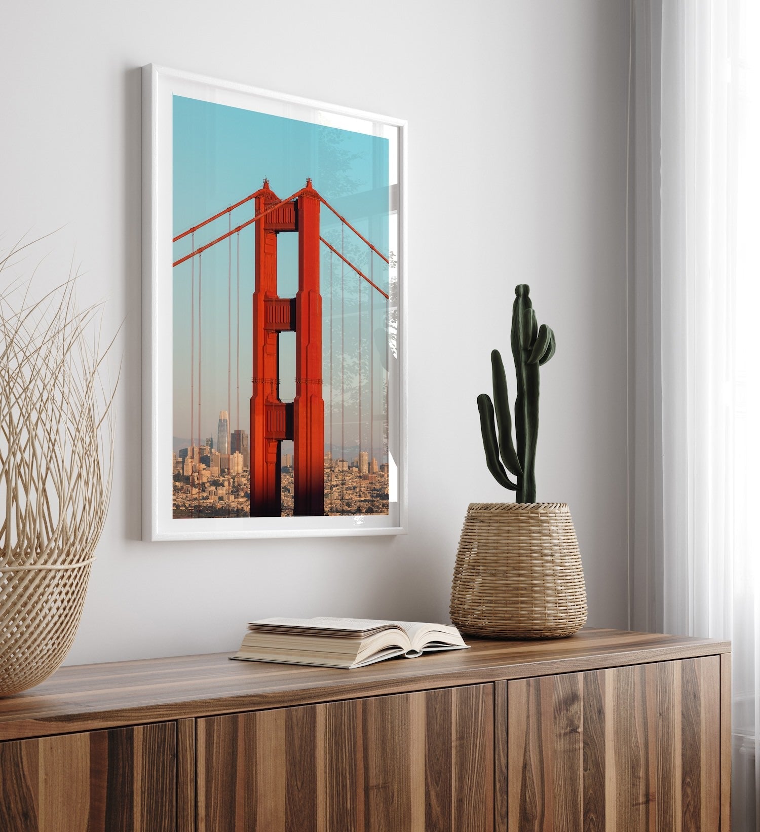 San Francisco Skyline Through Golden Gate II Framed Print - Architecture by Peter Yan Studio