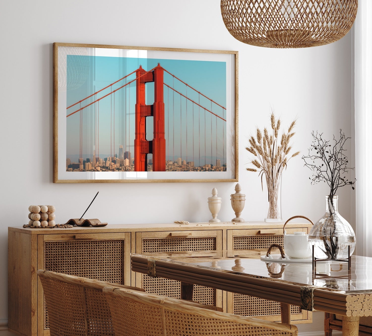San Francisco Skyline Through Golden Gate - Peter Yan Studio Framed Photo Print Wall Art