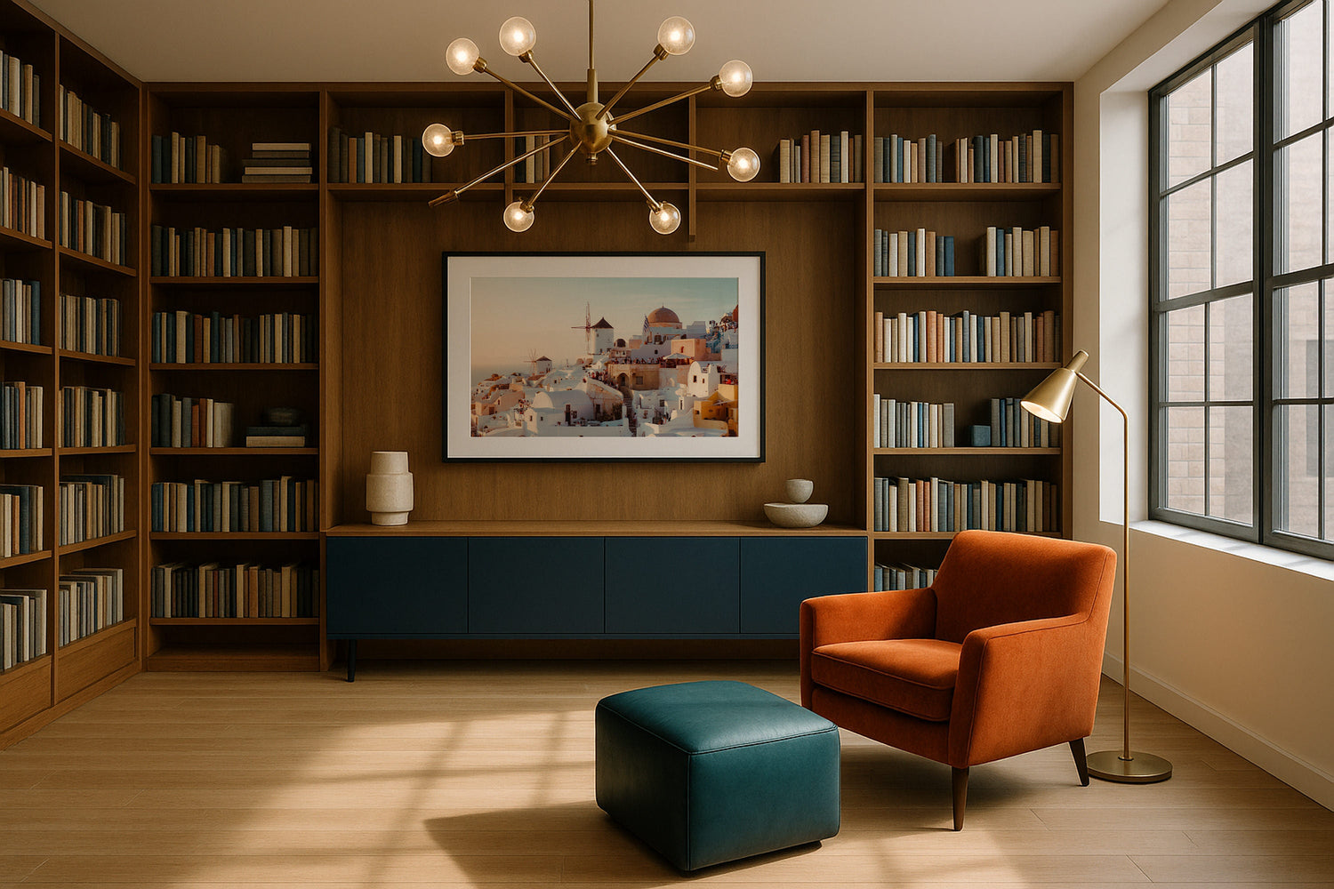 Santorini Sunset, Greece Framed Print - Architecture by Peter Yan Studio