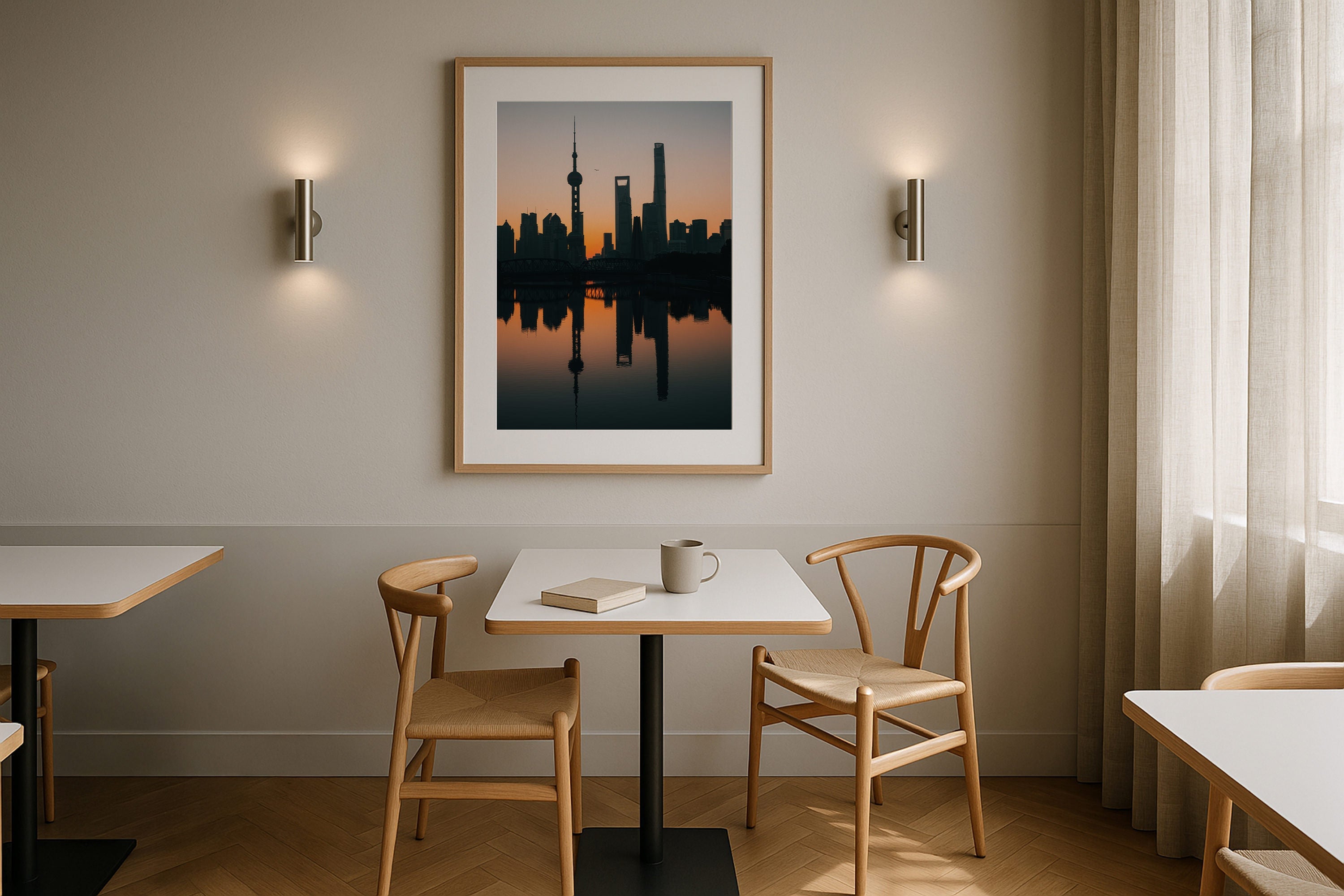 Shanghai Silhouettes Framed Print - Architecture by Peter Yan Studio