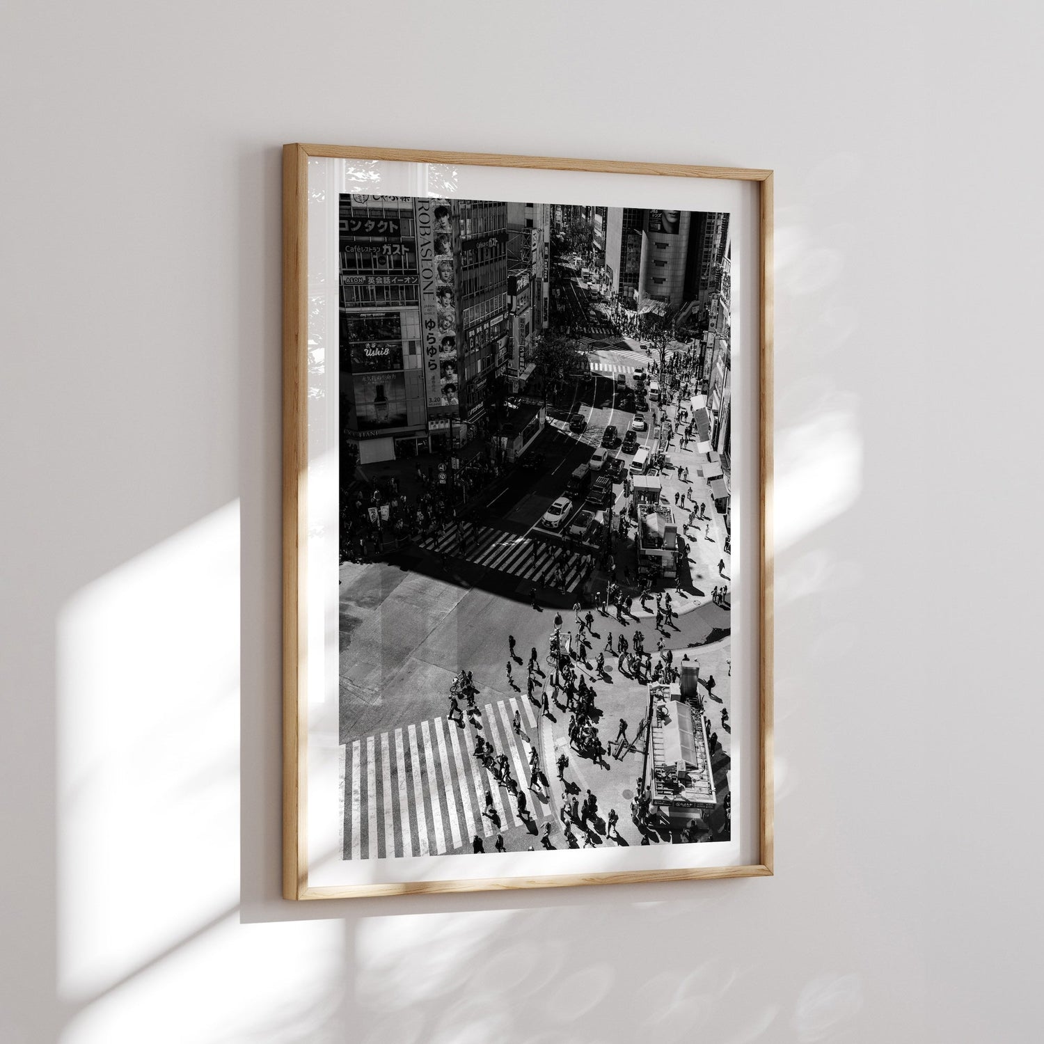 Shibuya Crossing Black and White I Framed Print - Black & White by Peter Yan Studio