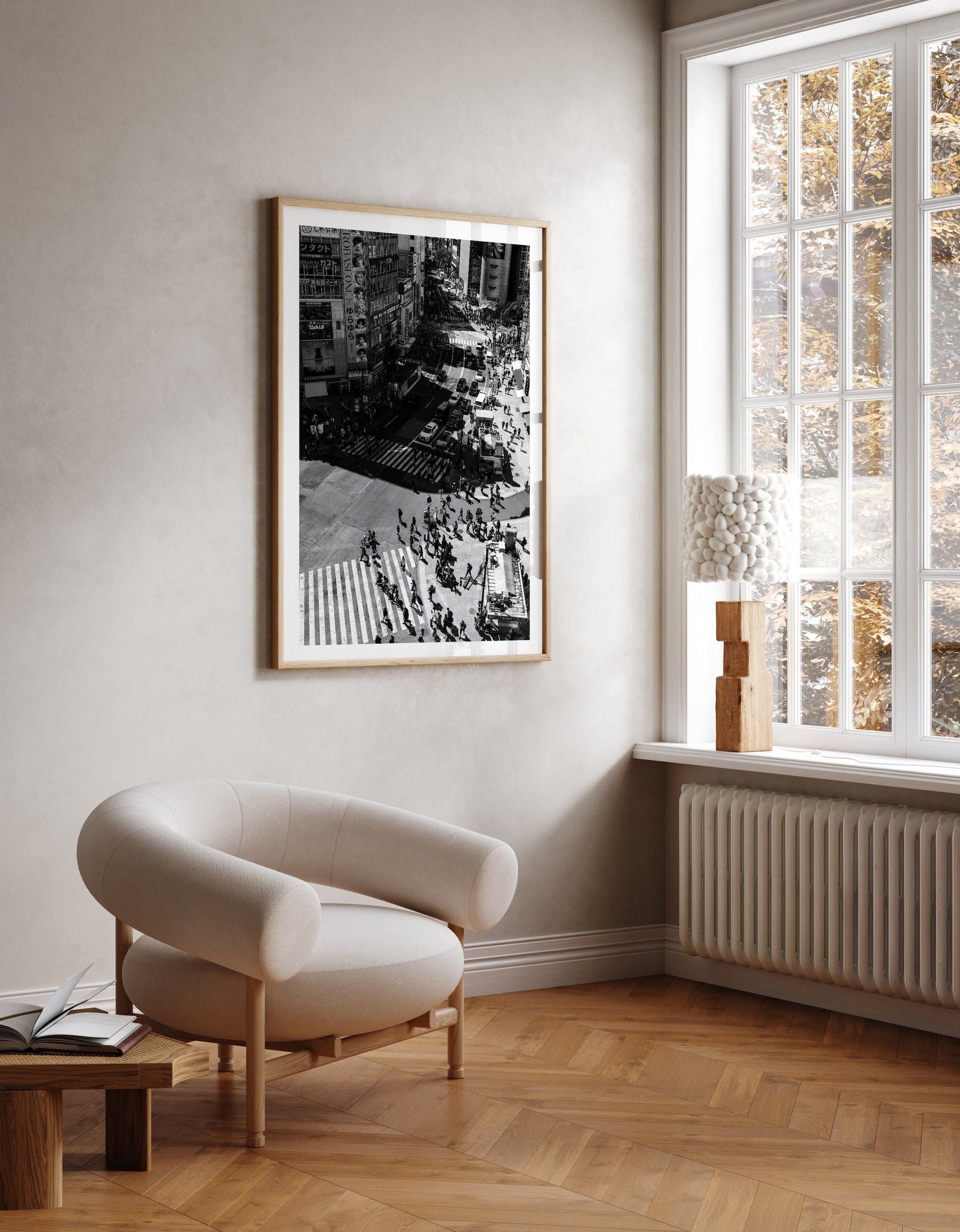 Shibuya Crossing Black and White I Framed Print - Black & White by Peter Yan Studio