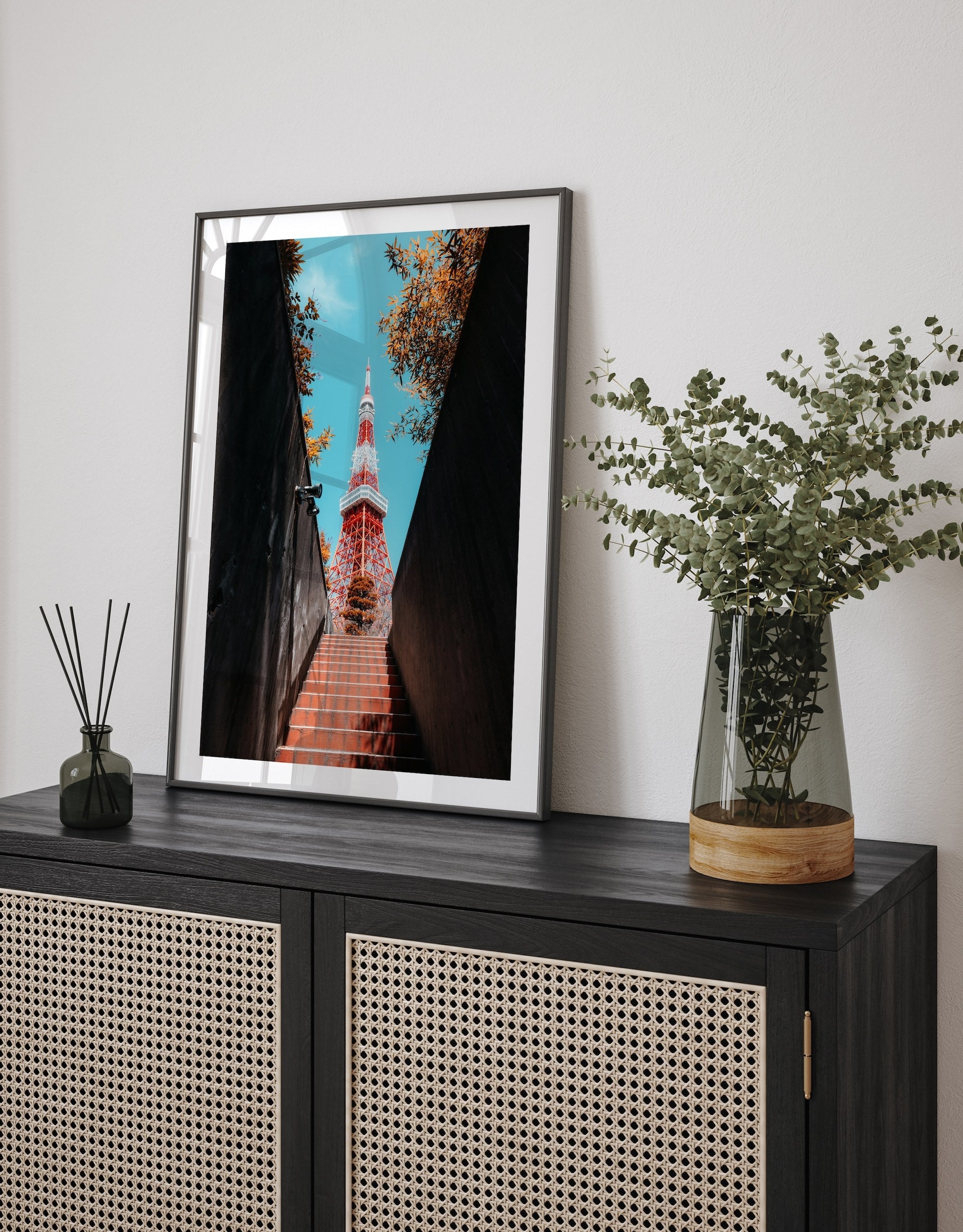 Staircase to Tokyo Tower - Peter Yan Studio Framed Photo Print Wall Art