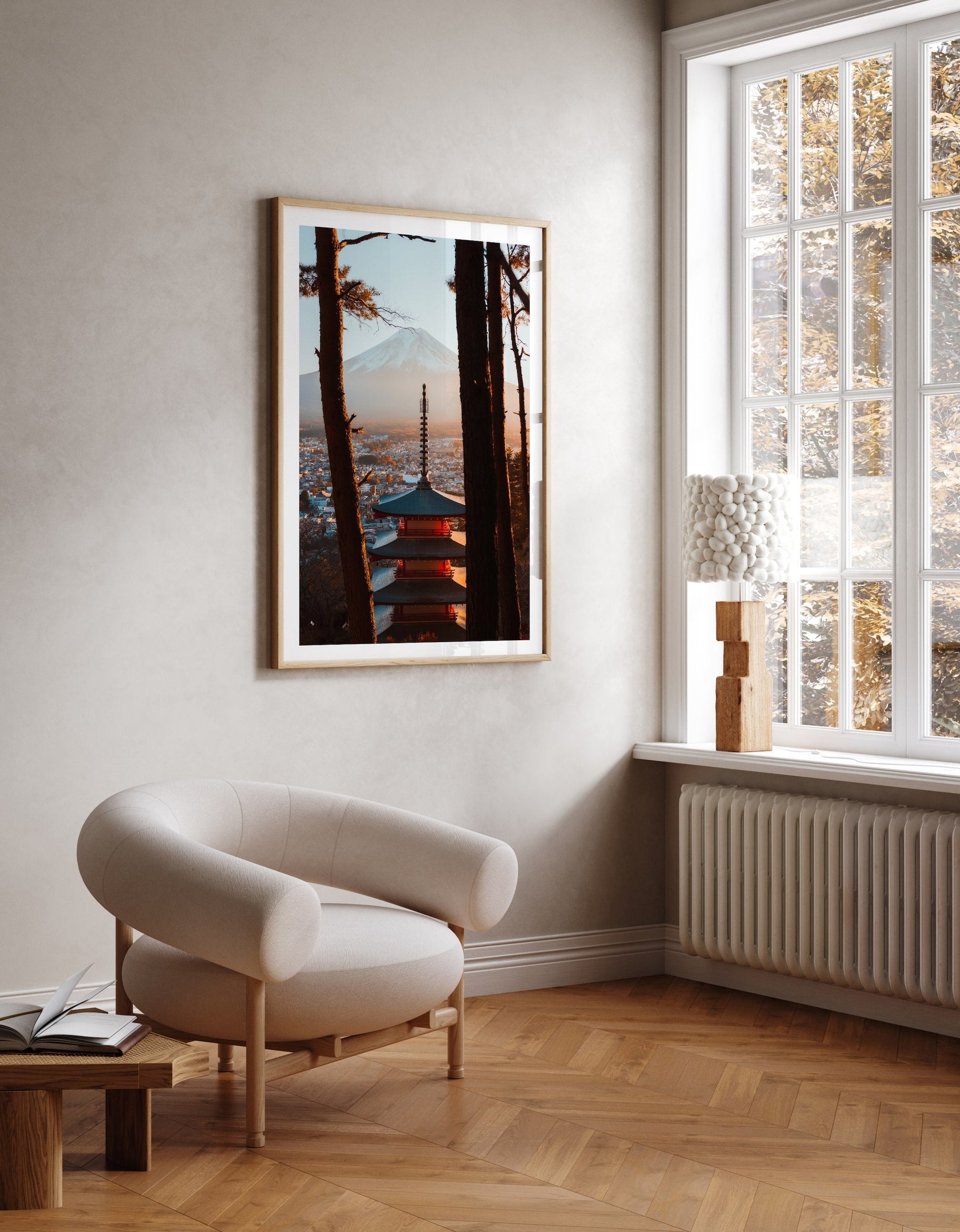 Sunset Serenity - Pagoda and Mount Fuji Framed Print - Architecture by Peter Yan Studio