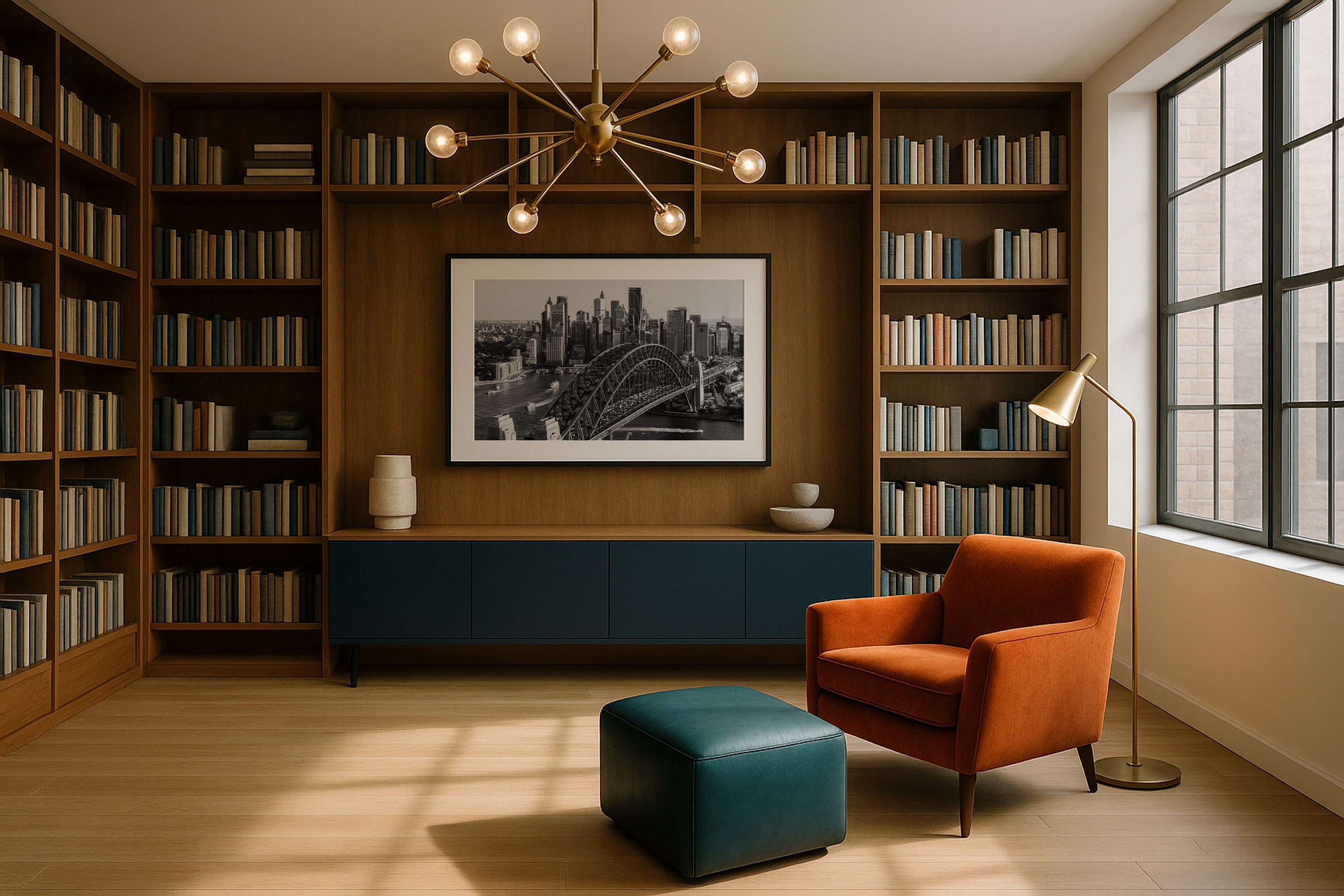 Sydney Harbour in Black and White Framed Print - Architecture by Peter Yan Studio