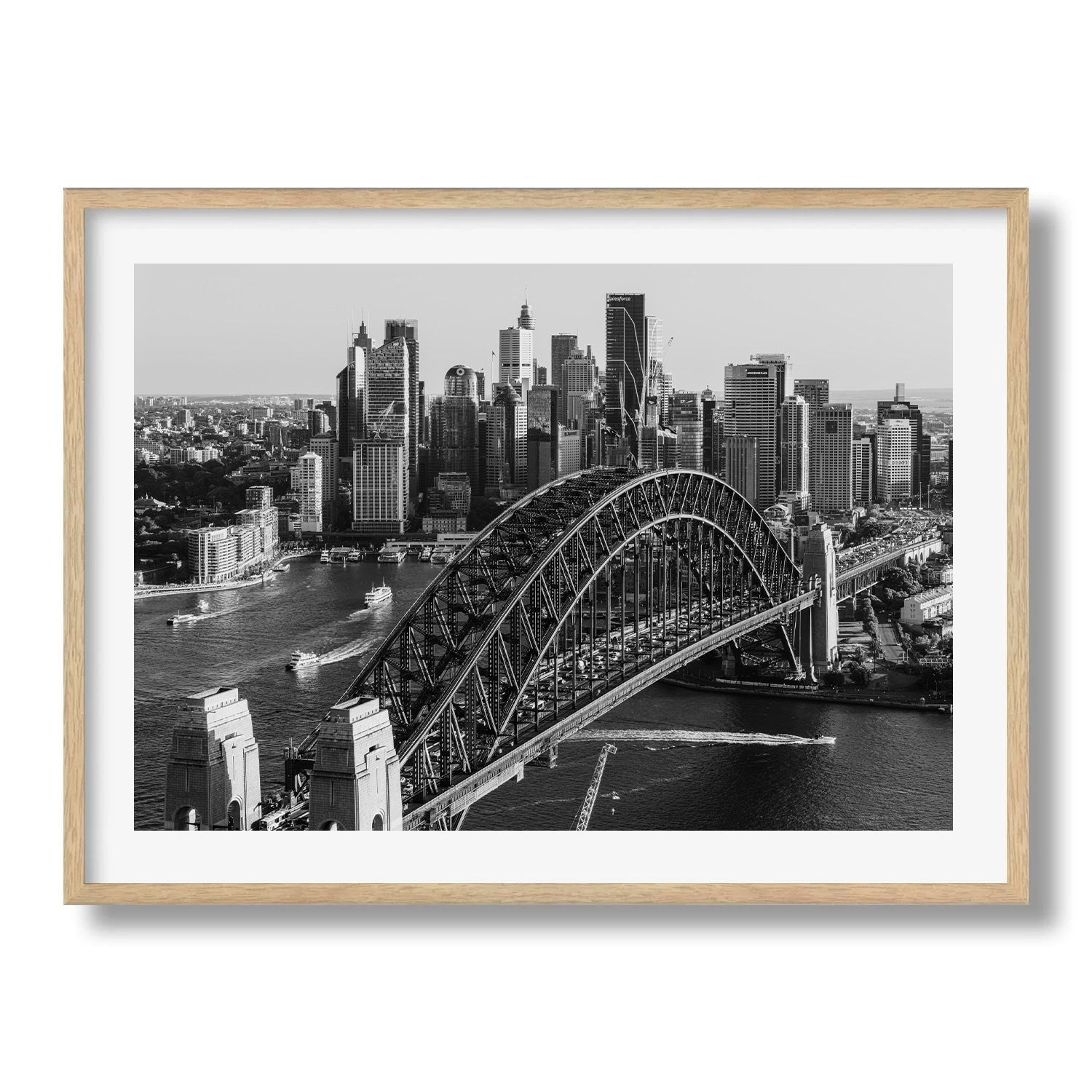 Sydney Harbour in Black and White Framed Print - Architecture by Peter Yan Studio