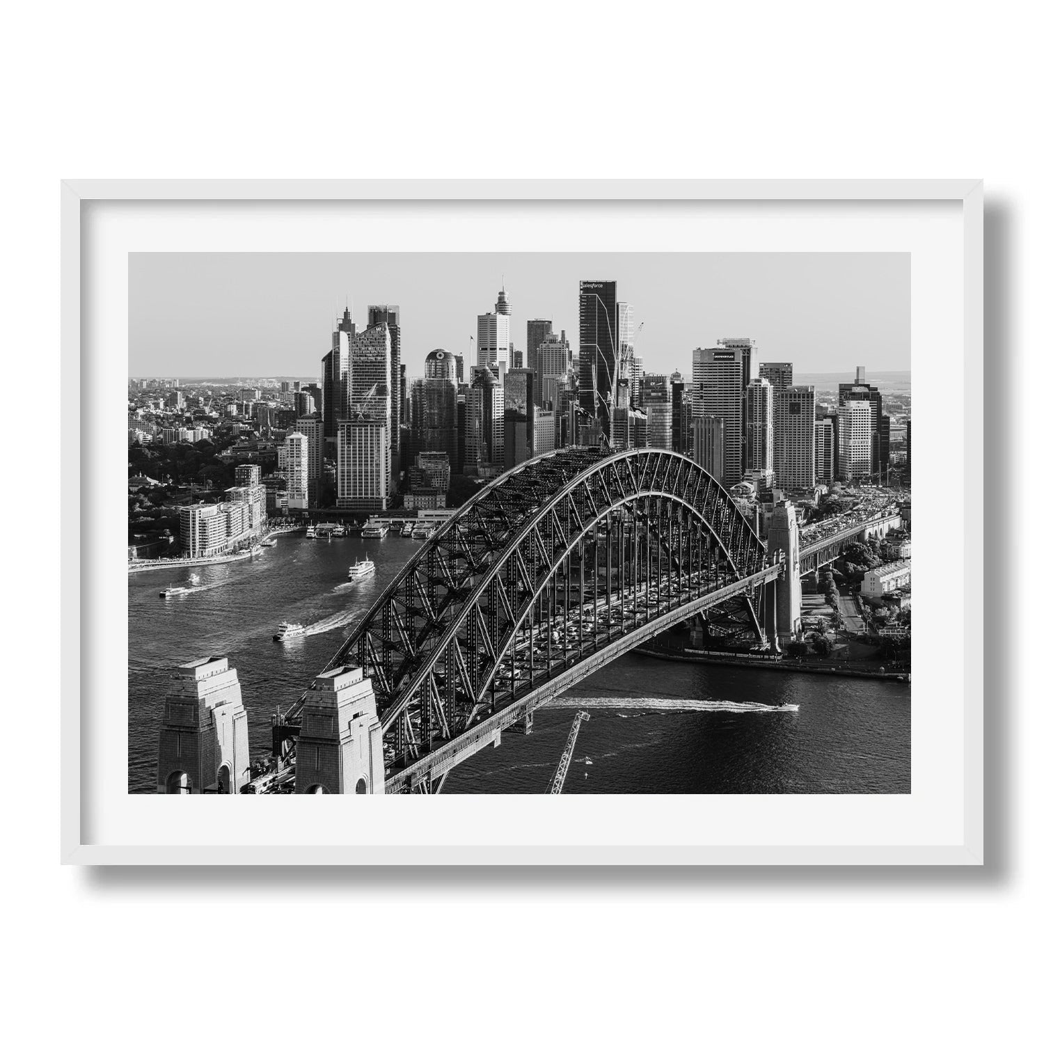 Sydney Harbour in Black and White Framed Print - Architecture by Peter Yan Studio