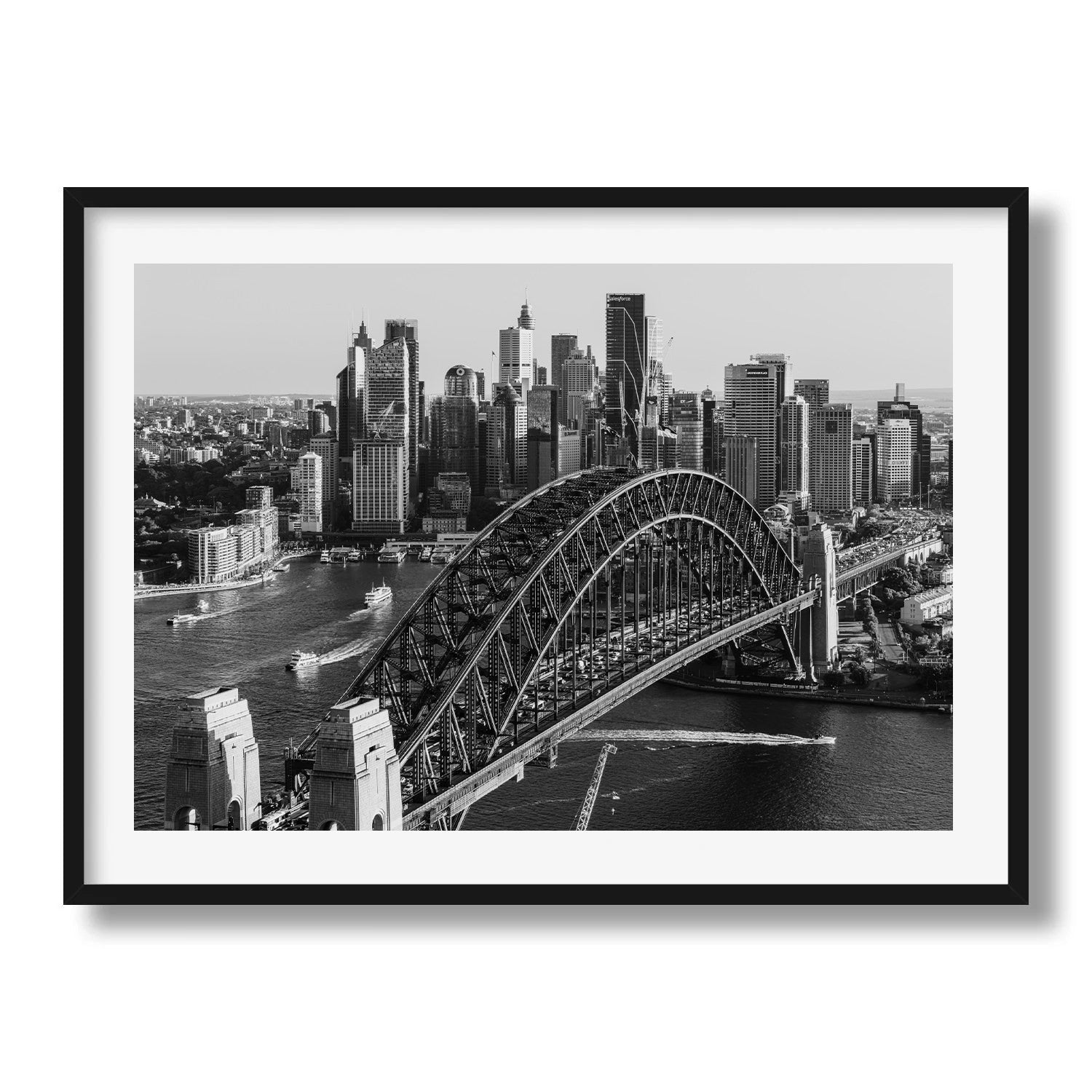 Sydney Harbour in Black and White Framed Print - Architecture by Peter Yan Studio
