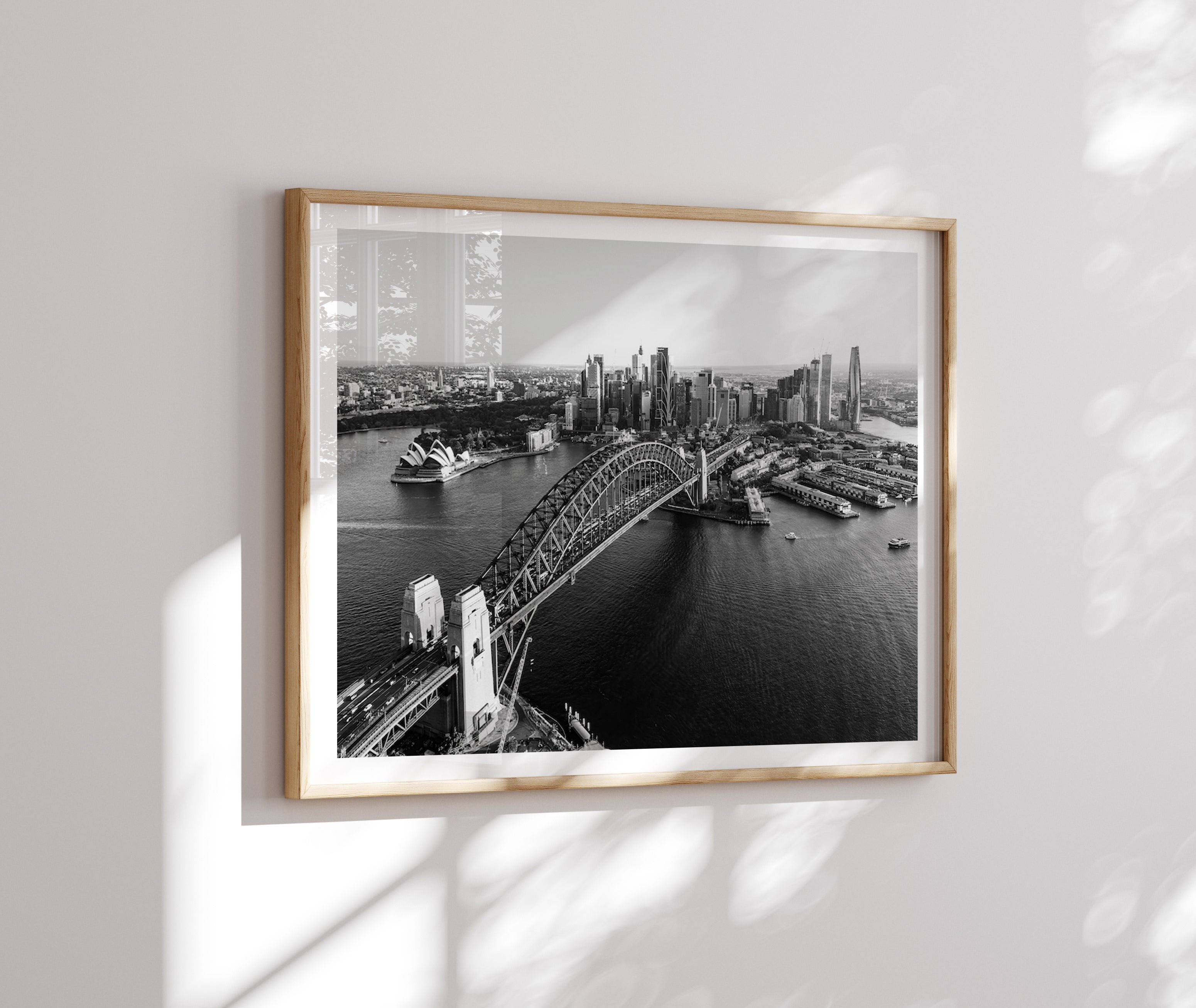 Sydney Harbour Sunset Black & White - Peter Yan Studio Framed Photo Print Wall Art