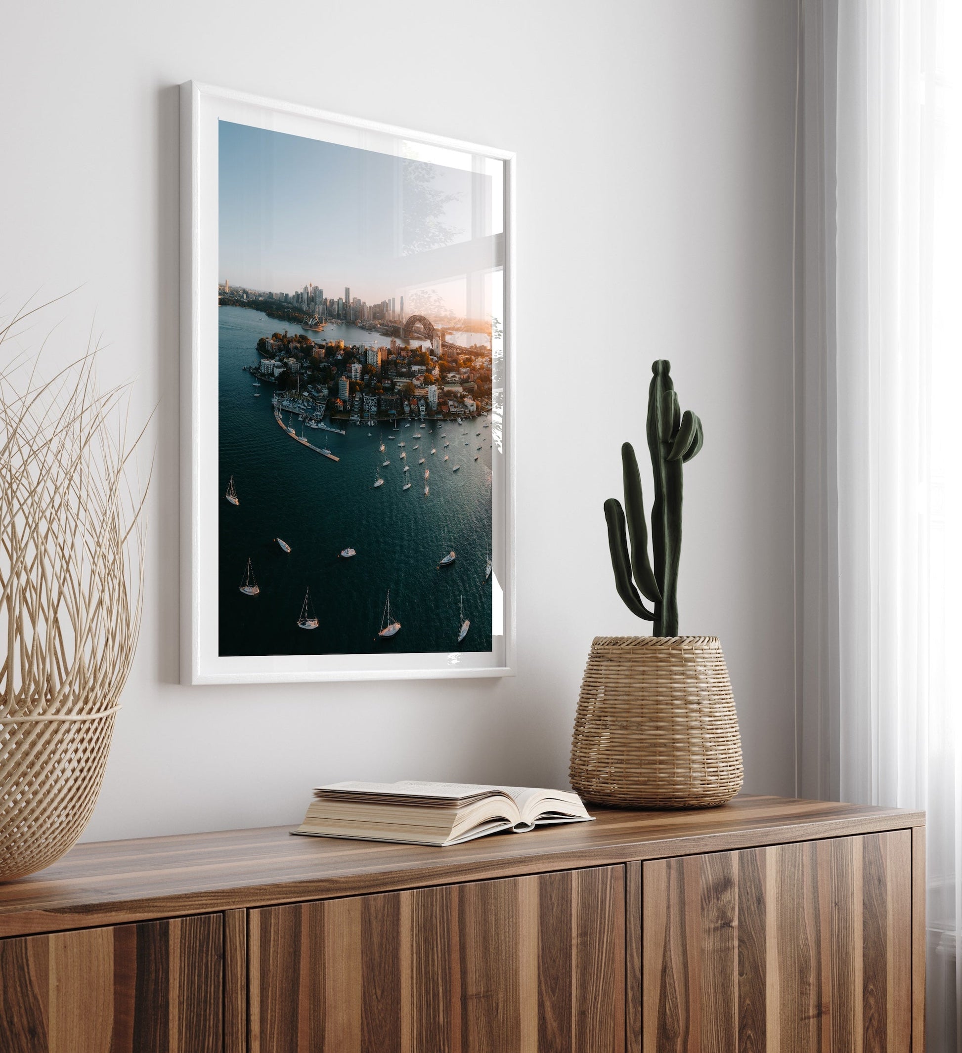 Sydney Harbour View I Framed Print - Aerial by Peter Yan Studio