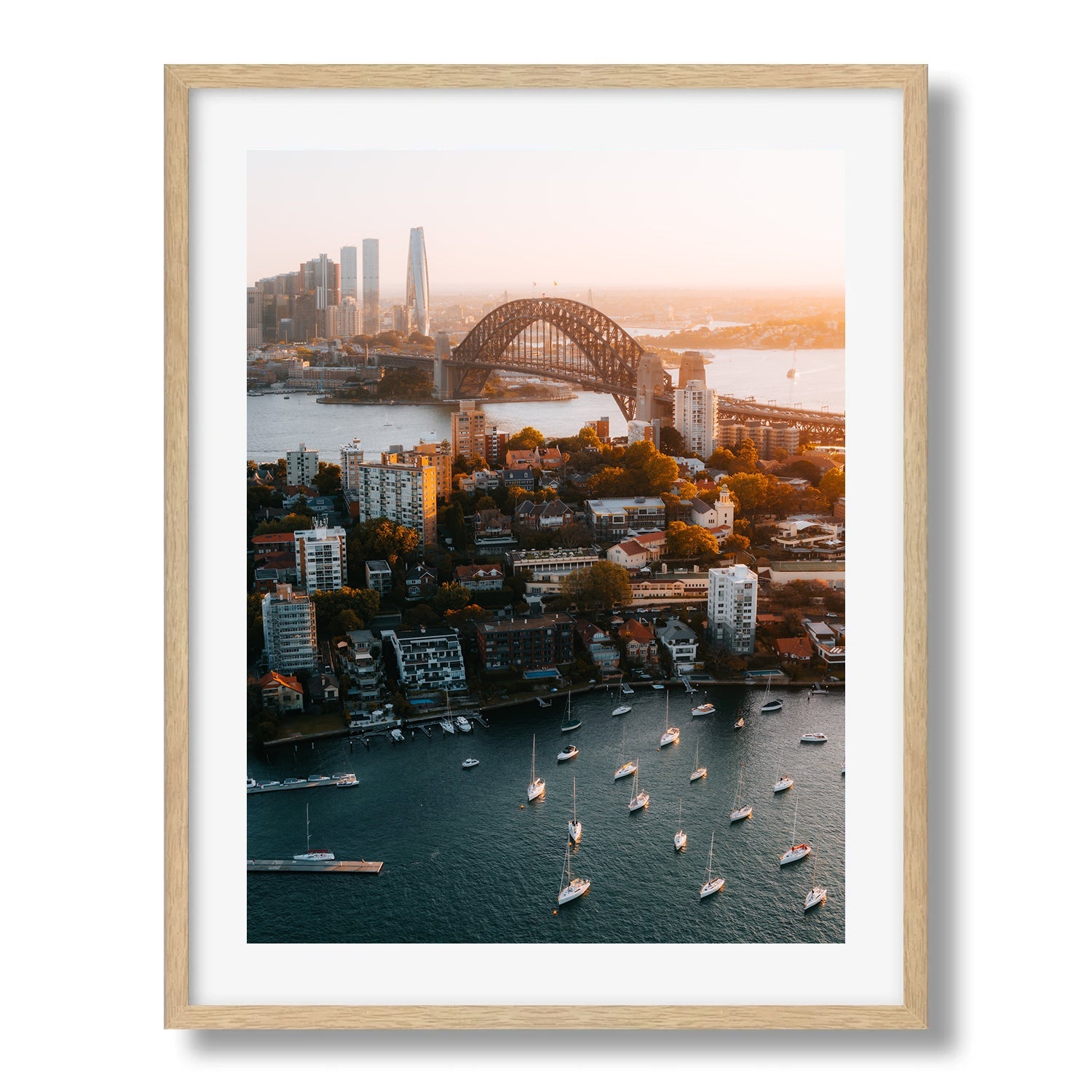 Sydney Harbour View II Framed Print - Aerial by Peter Yan Studio