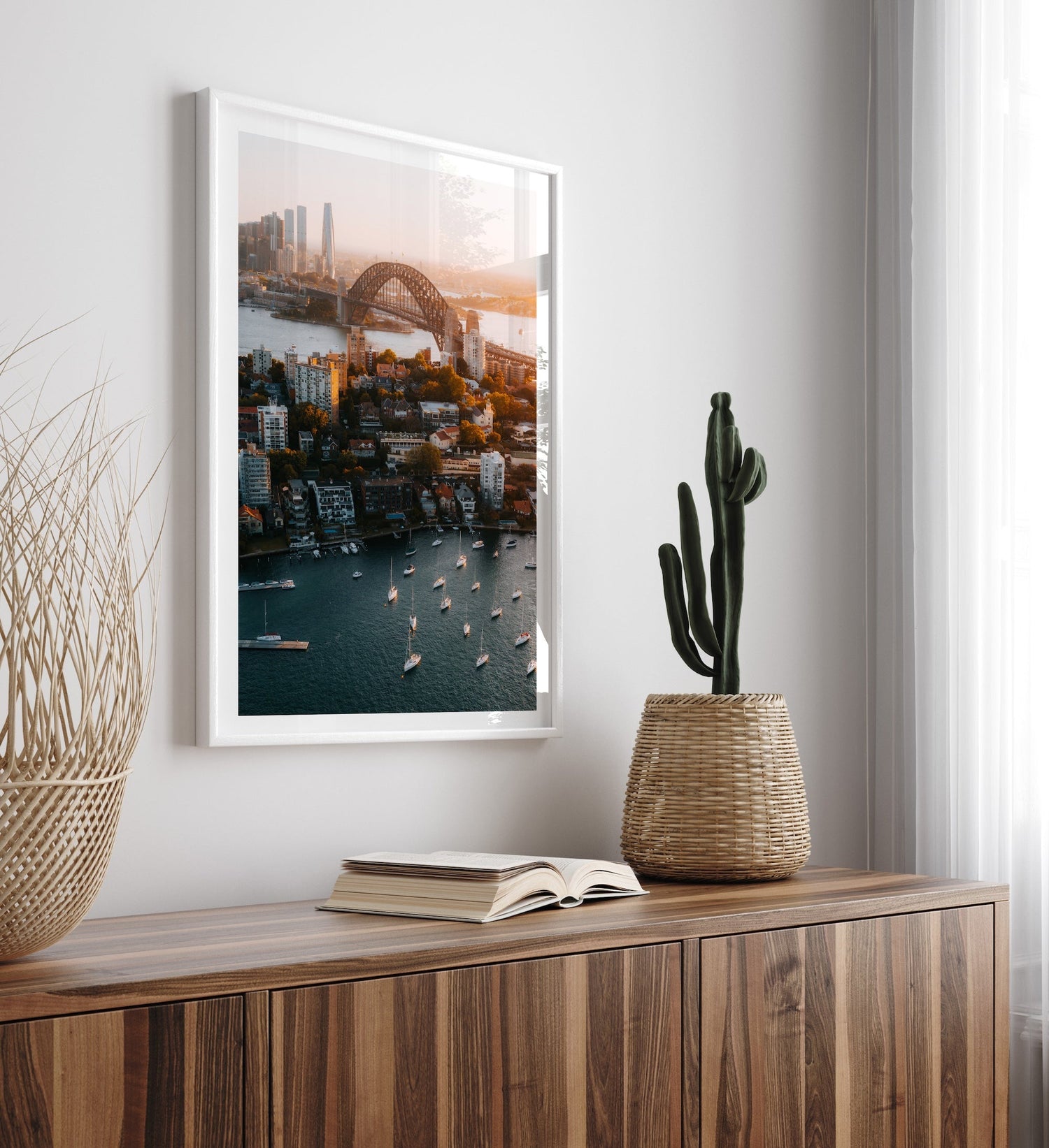 Sydney Harbour View II Framed Print - Aerial by Peter Yan Studio