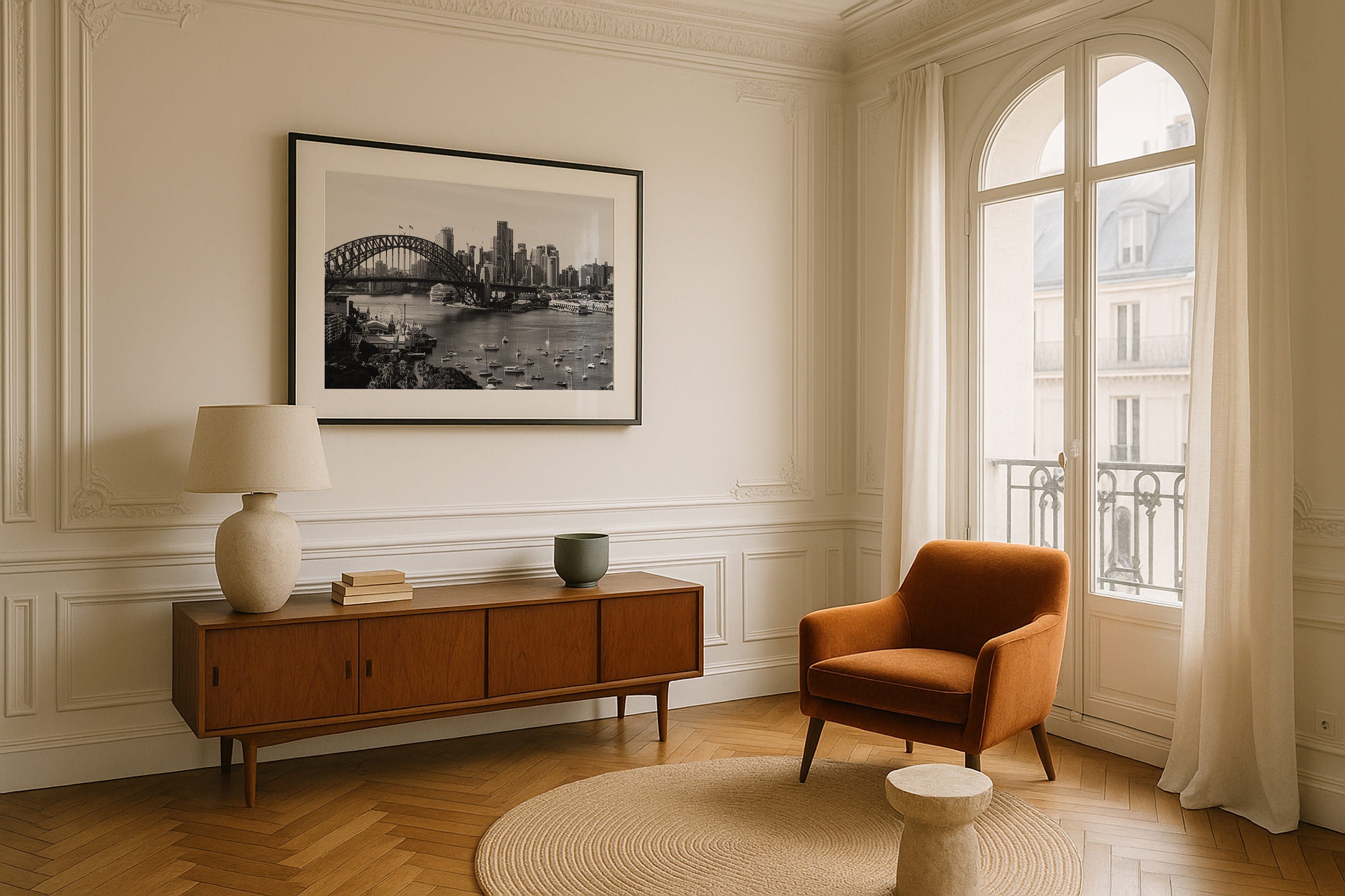 Sydney Lavender Bay Black & White Framed Print - Architecture by Peter Yan Studio