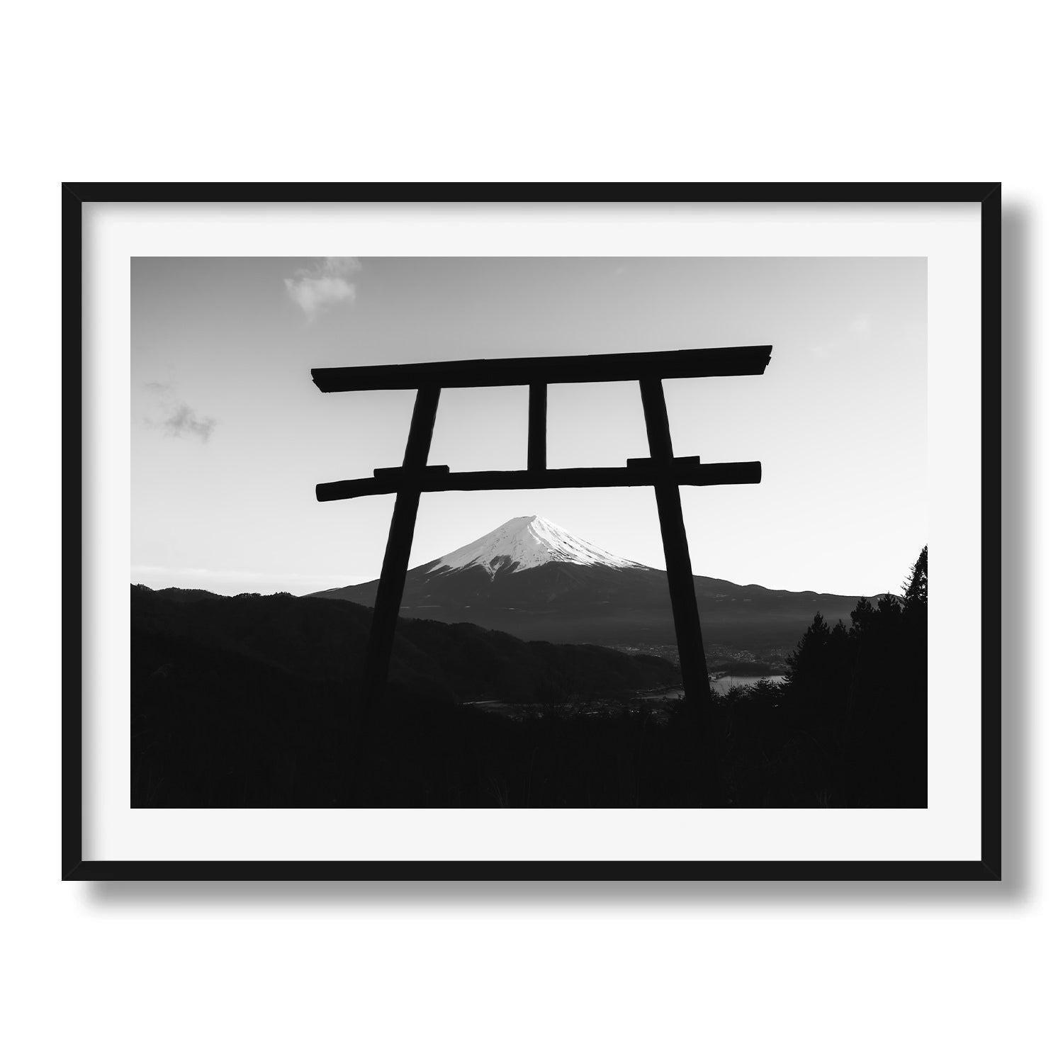 Tenku - no Torii Fuji Black and White - Peter Yan Studio Framed Photo Print Wall Art