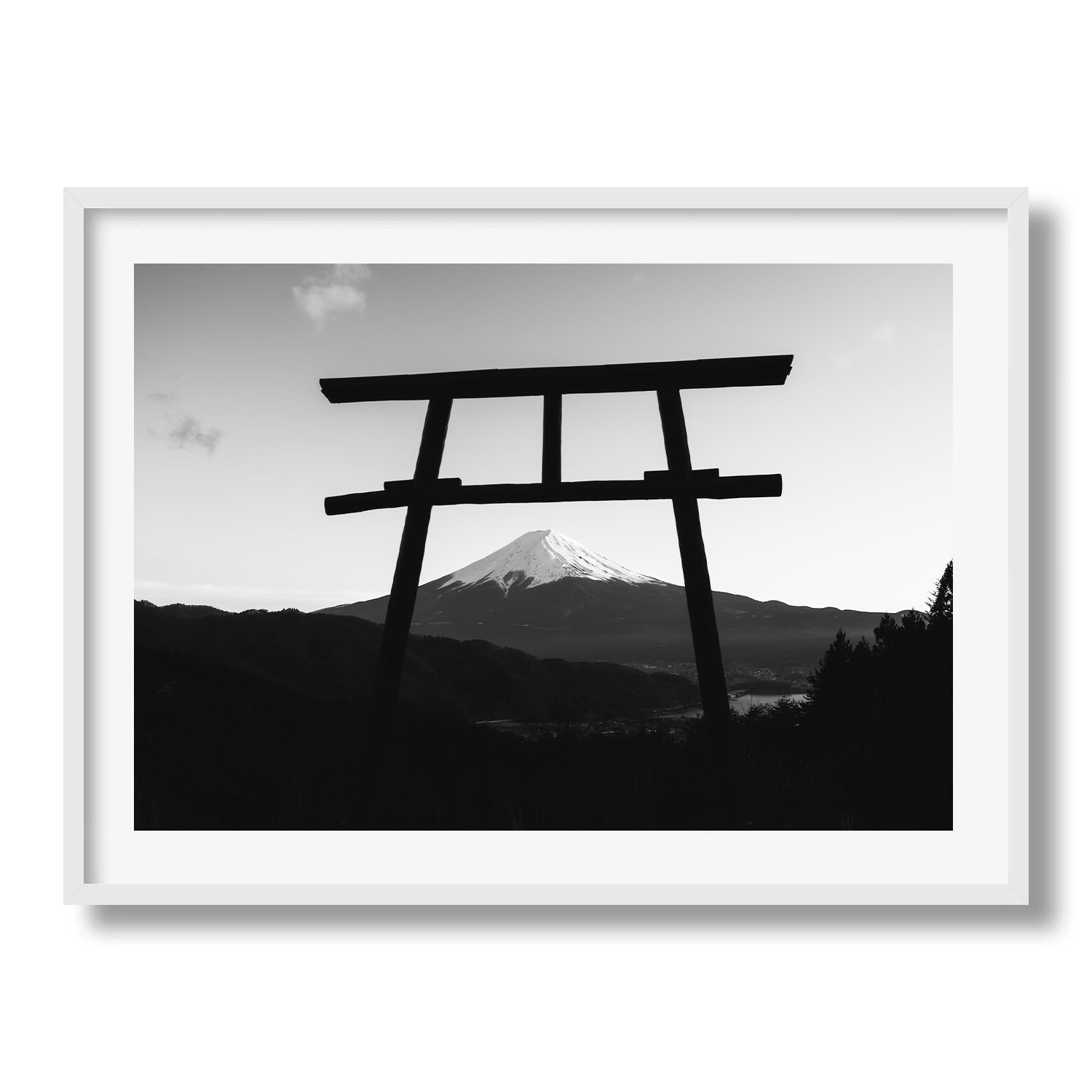 Tenku - no Torii Fuji Black and White - Peter Yan Studio Framed Photo Print Wall Art