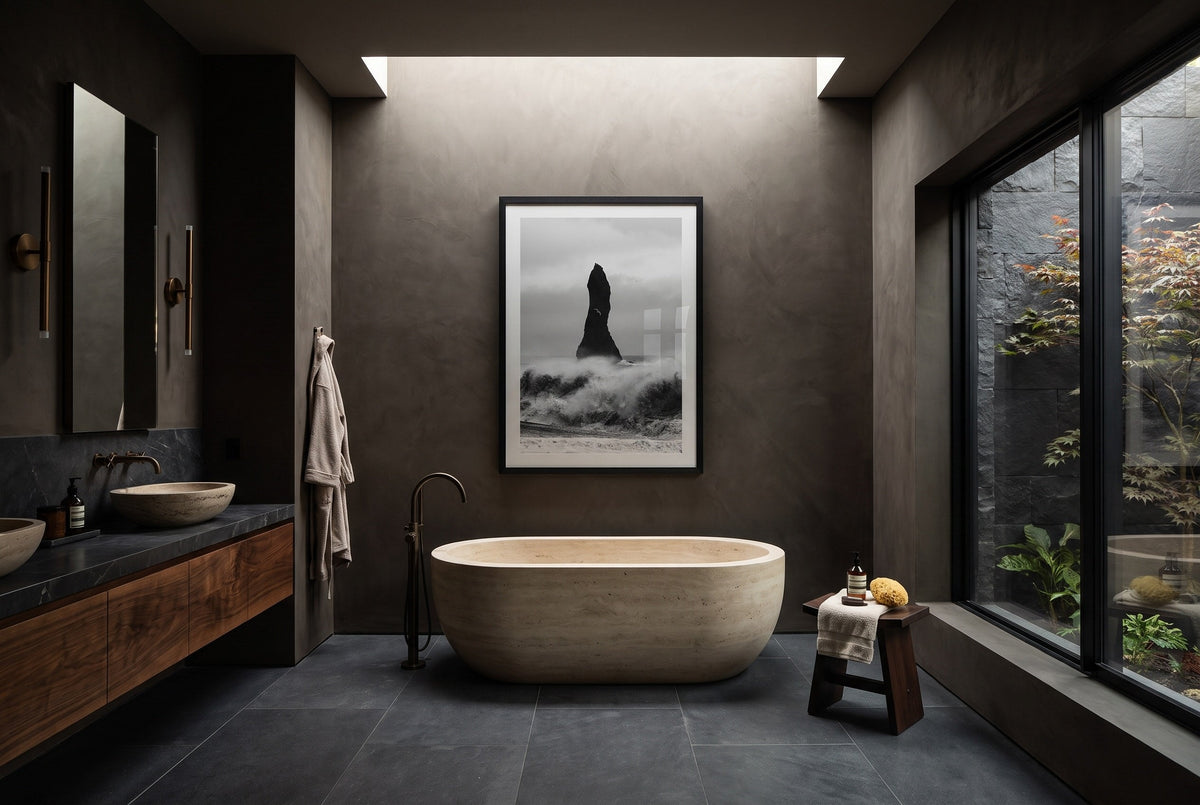 The Black Sentinel Framed Print - Black & White by Peter Yan Studio