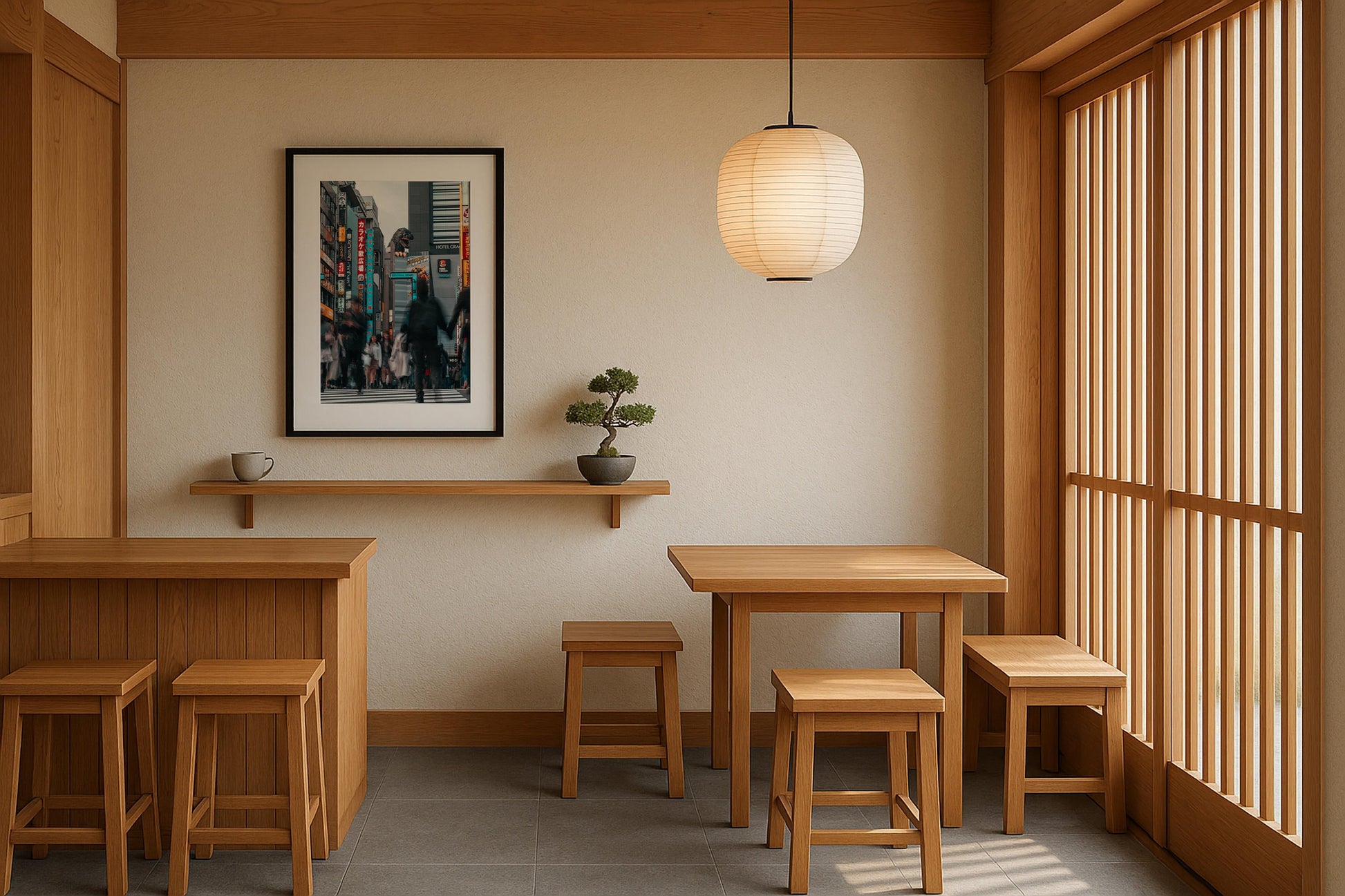 The Godzilla Head In Tokyo Framed Print - Architecture by Peter Yan Studio