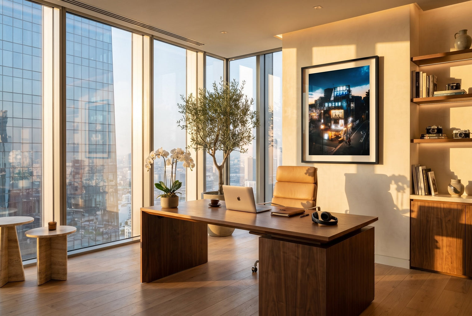 Tokyo Street Glow Framed Print - Architecture by Peter Yan Studio