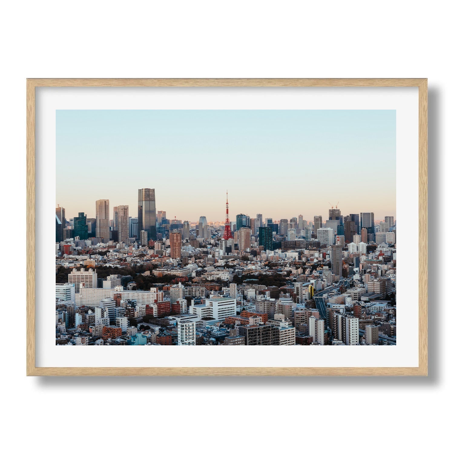 Tokyo Tower City Skyline II Framed Print - Architecture by Peter Yan Studio