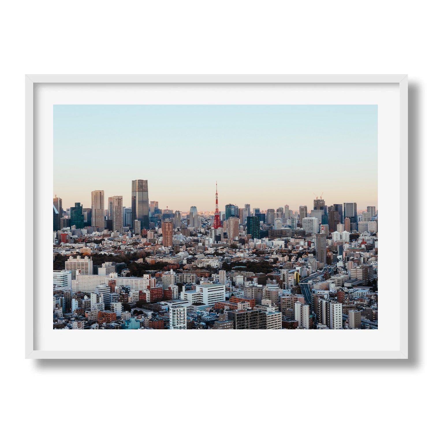 Tokyo Tower City Skyline II Framed Print - Architecture by Peter Yan Studio
