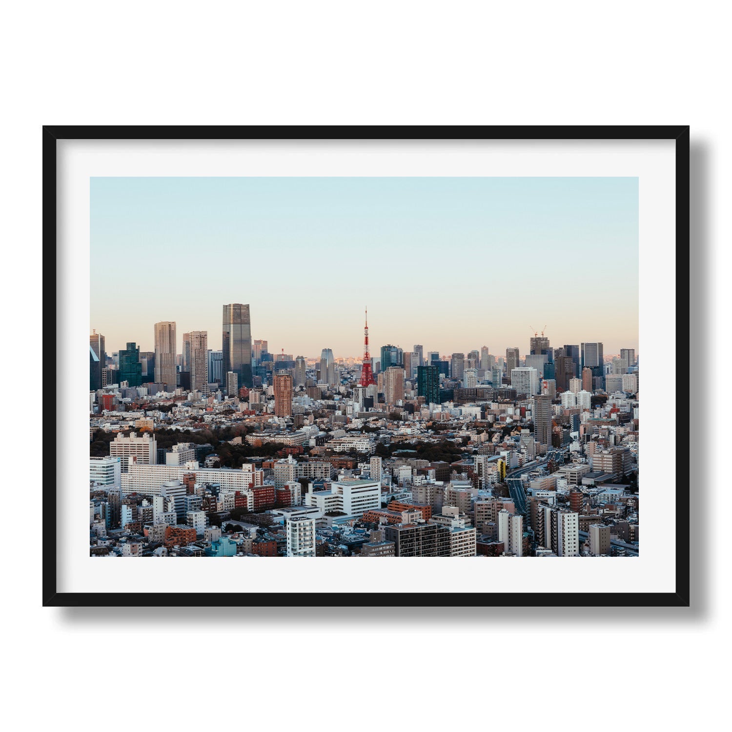 Tokyo Tower City Skyline II Framed Print - Architecture by Peter Yan Studio