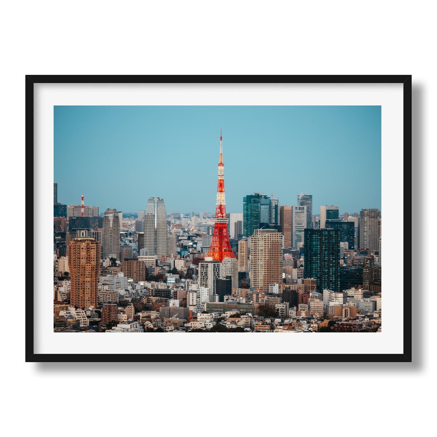 Tokyo Tower City Skyline Framed Print - Architecture by Peter Yan Studio