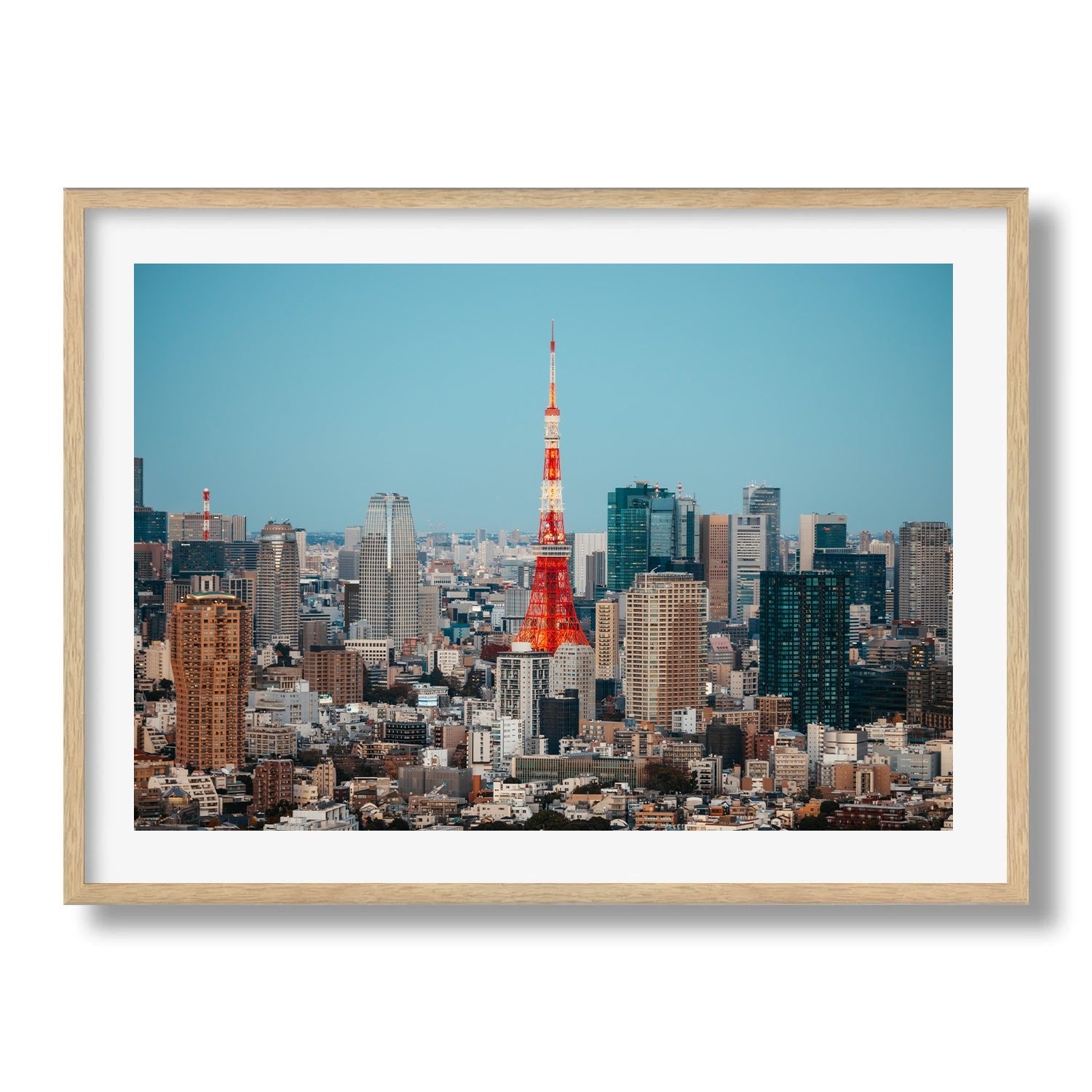 Tokyo Tower City Skyline Framed Print - Architecture by Peter Yan Studio
