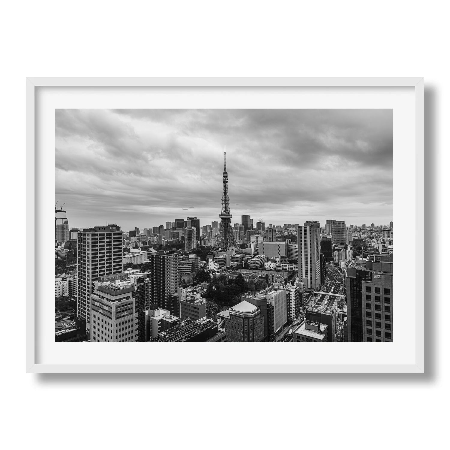 Tokyo Tower Cityscape Black and White - Peter Yan Studio Framed Photo Print Wall Art