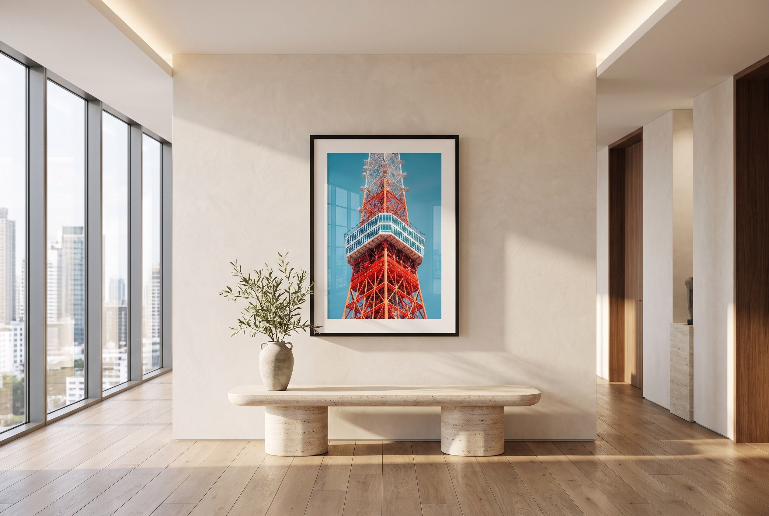 Tokyo Tower I Framed Print - Architecture by Peter Yan Studio