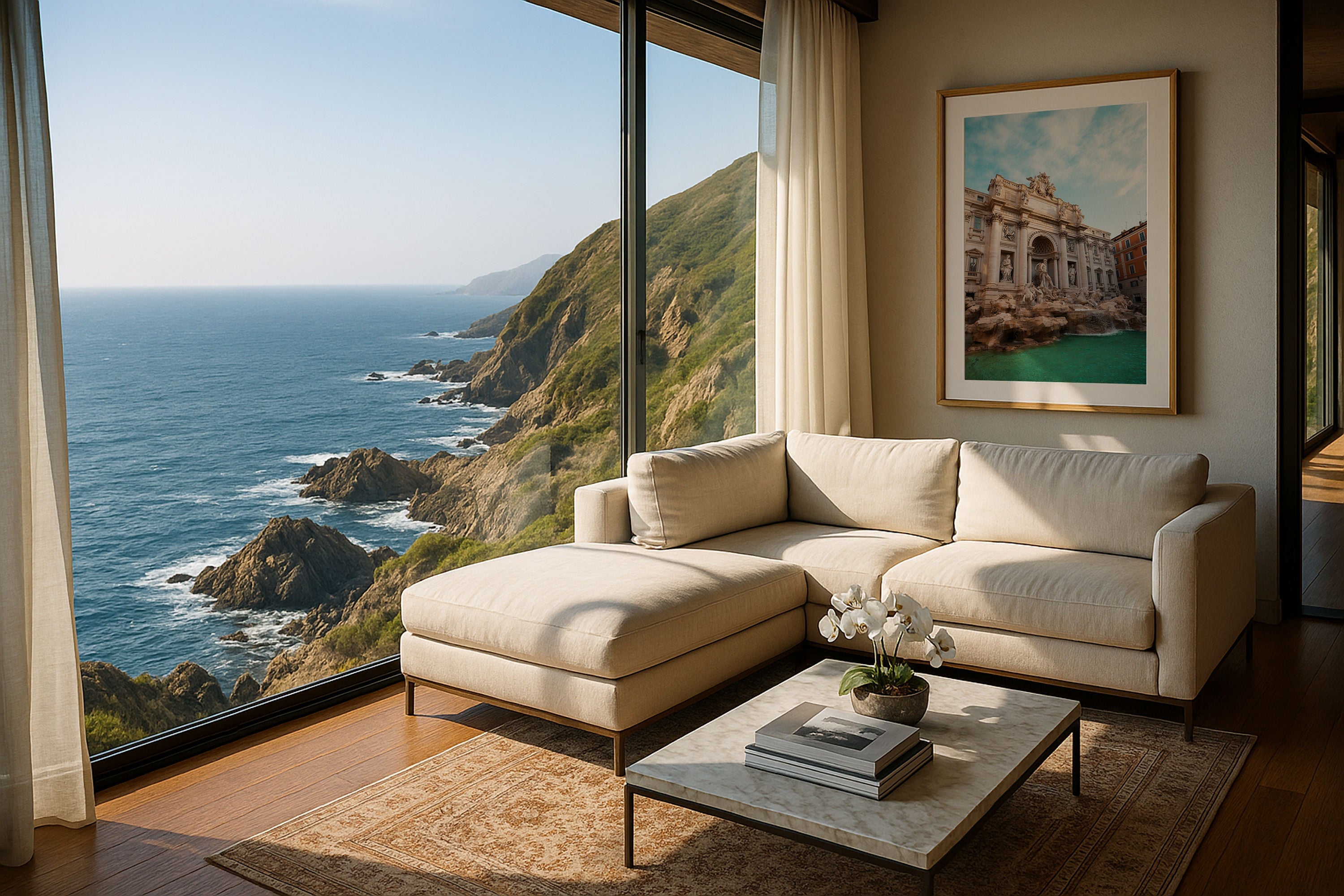 Trevi Fountain Sunrise I Framed Print - Architecture by Peter Yan Studio